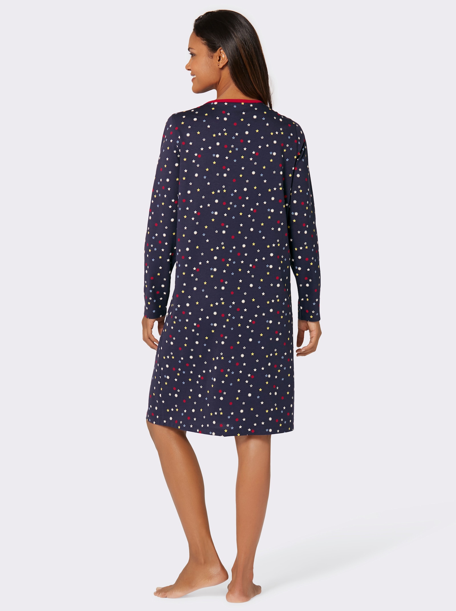 wäschepur Nachthemd mit Sternchen-Druck - marine-bedruckt