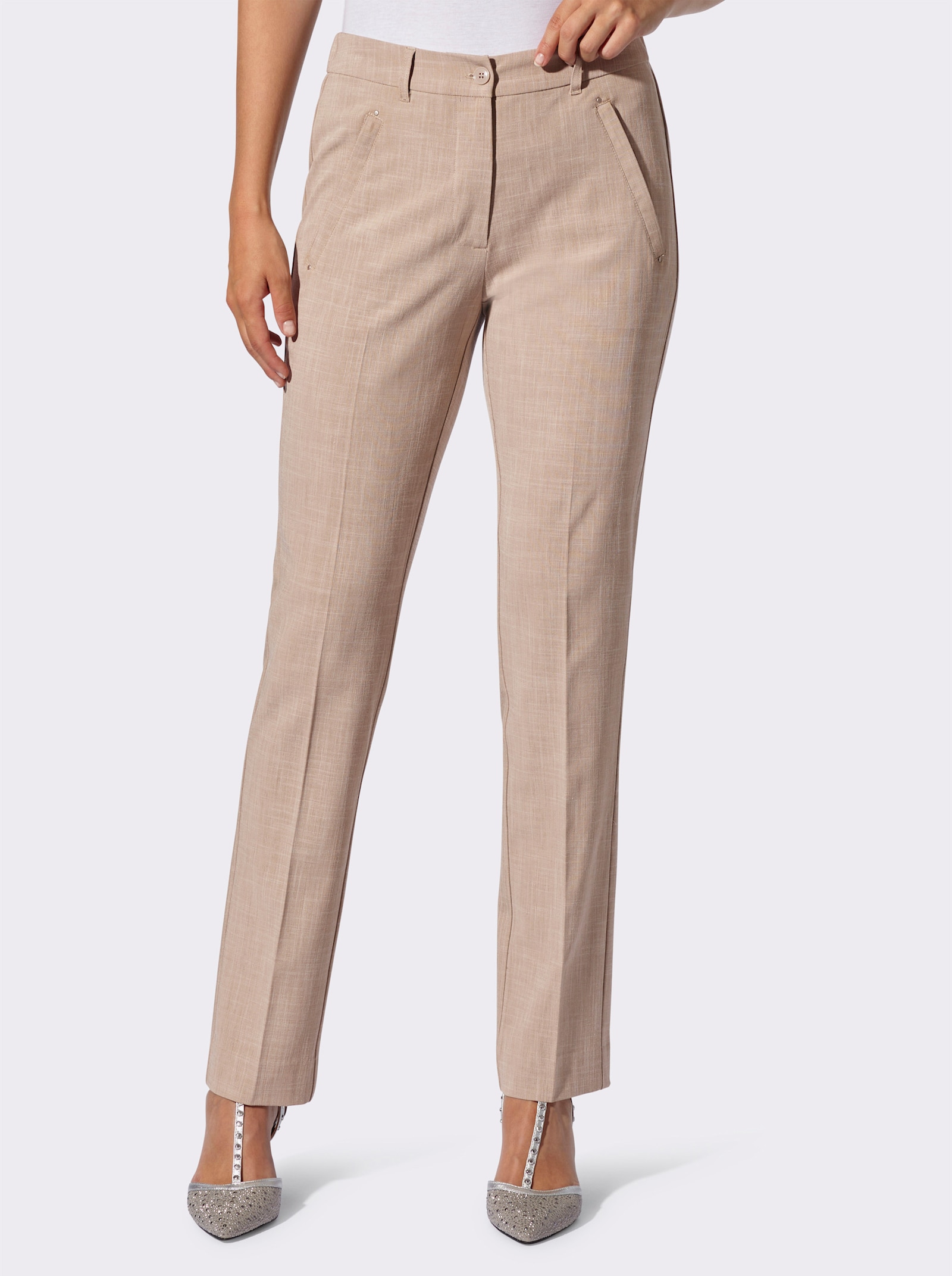 Webhose mit Ziernieten - sesam-meliert