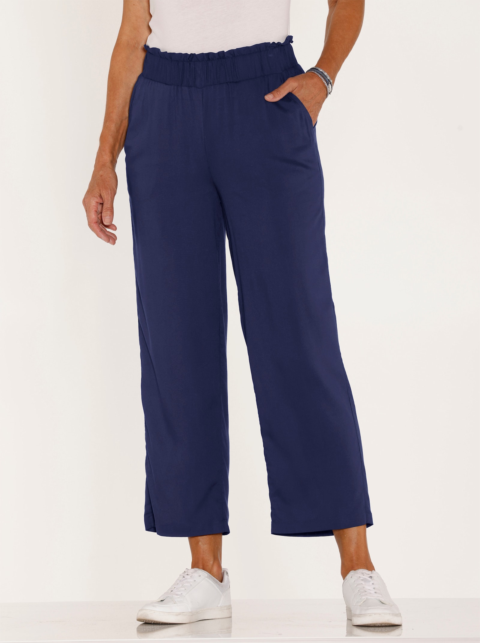 Hose im Paperbag-Style - marine