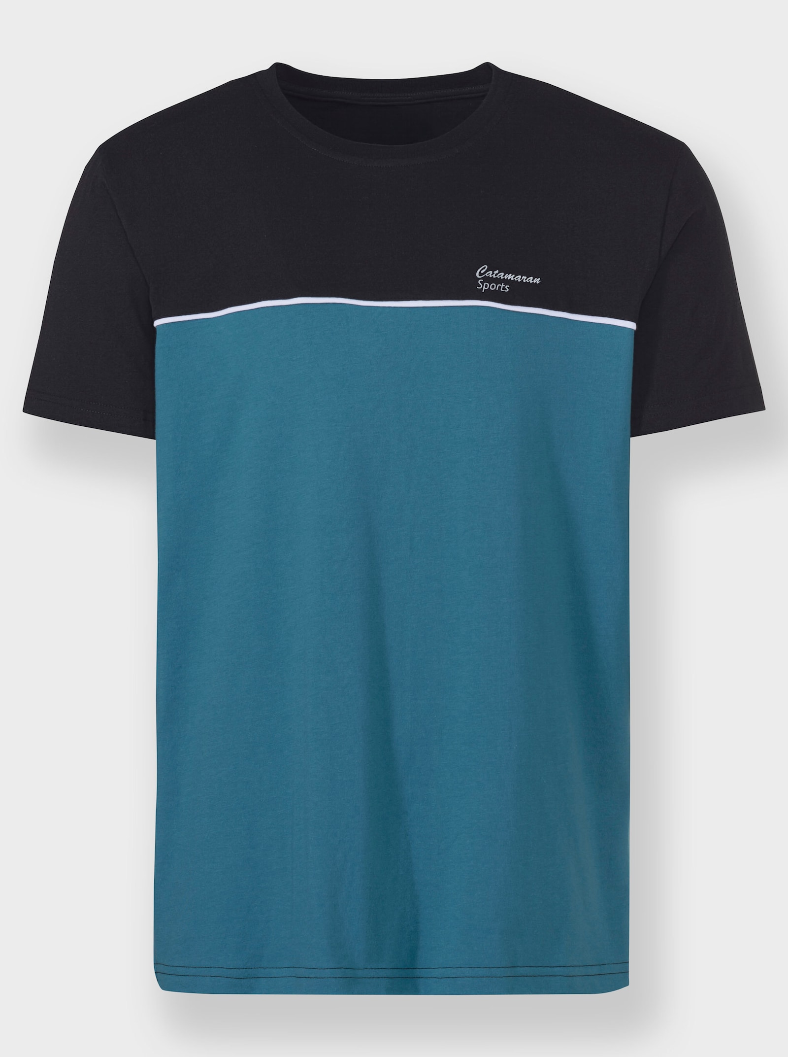 Catamaran Sports Sportshirt met effen rugpand - topaas