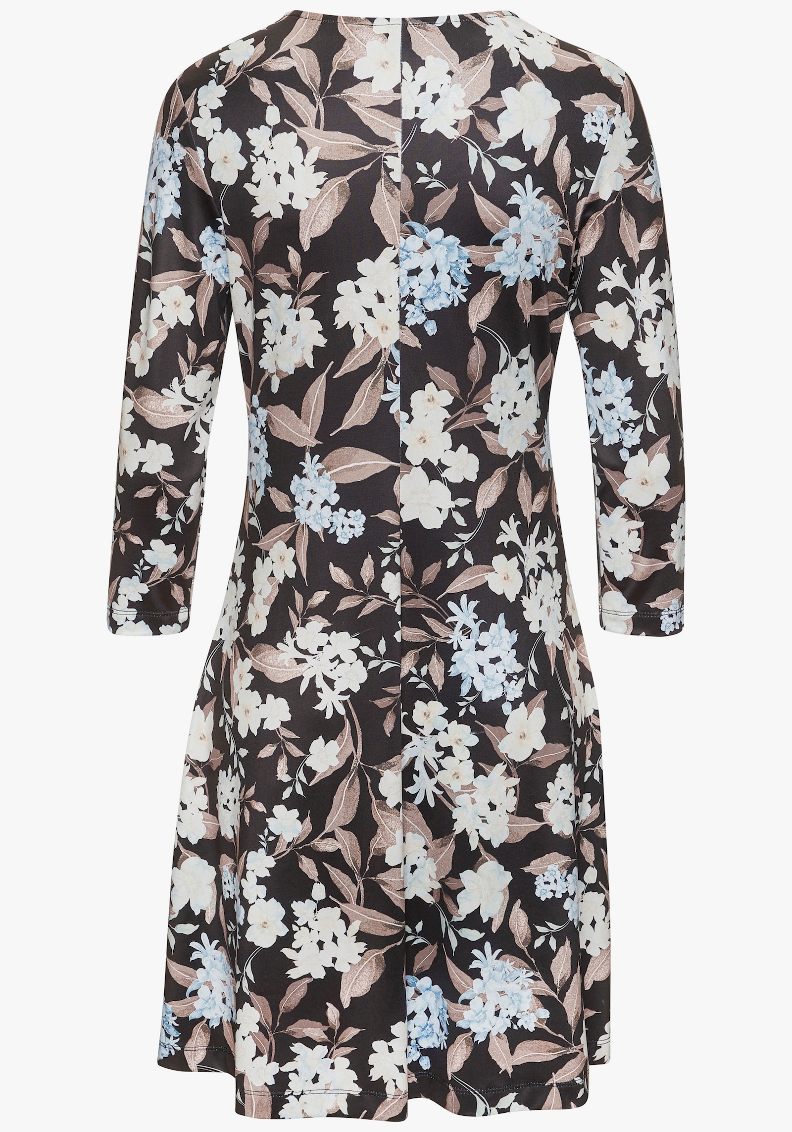 LASCANA Druckkleid - schwarz-braun-blau bedruckt