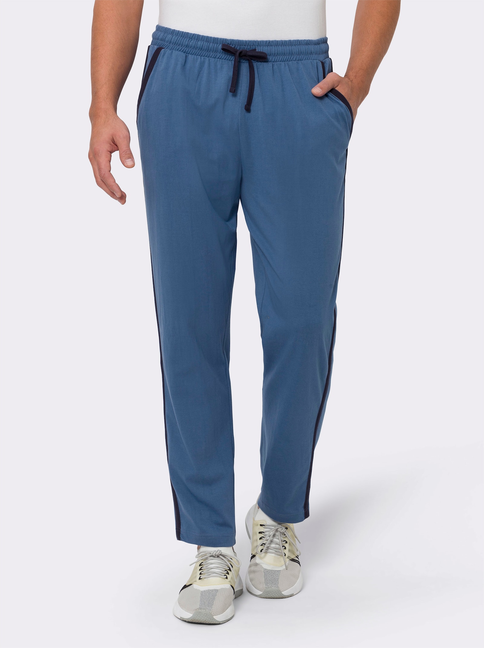 Fritidsbyxor av bomull - jeansblå