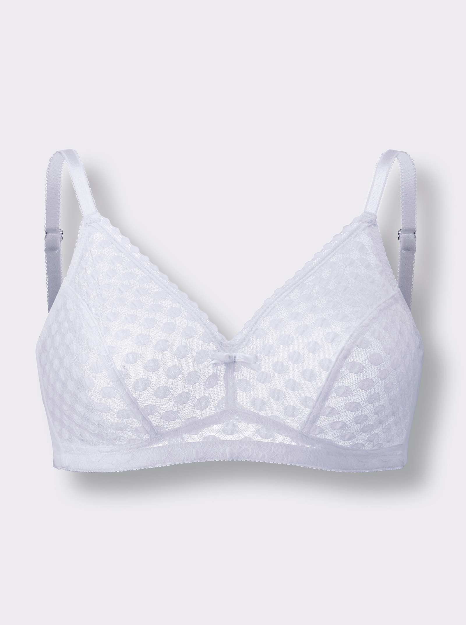 wäschepur Beha zonder beugel met gestructureerd kant - wit