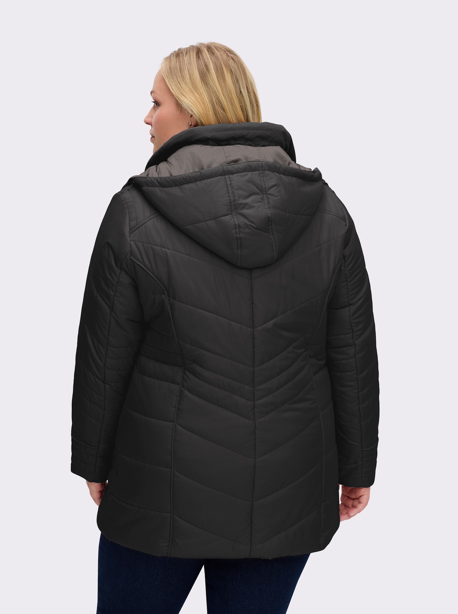 Steppjacke in Microfaser-Qualität, pflegeleicht - schwarz