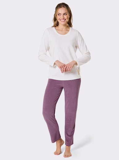 wäschepur Schlafanzug mit Bären-Motiven - violett-ecru-bedruckt