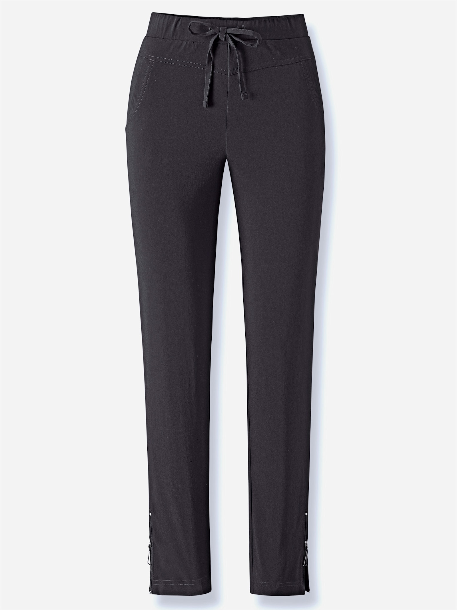 Bengalinhose mit Reißverschluss am Bein - schwarz