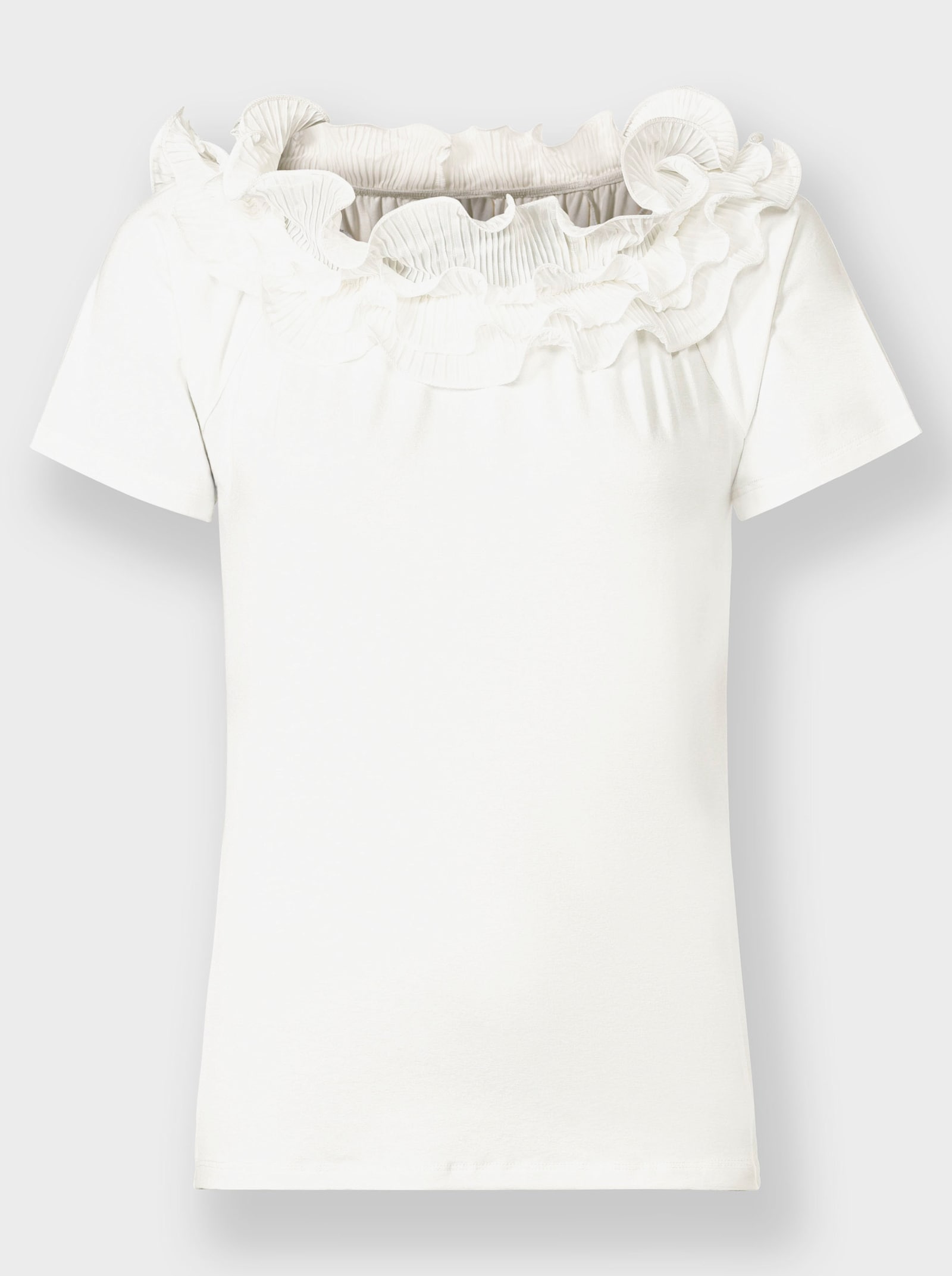 heine Kurzarmshirt mit Carmen-Ausschnitt - ecru