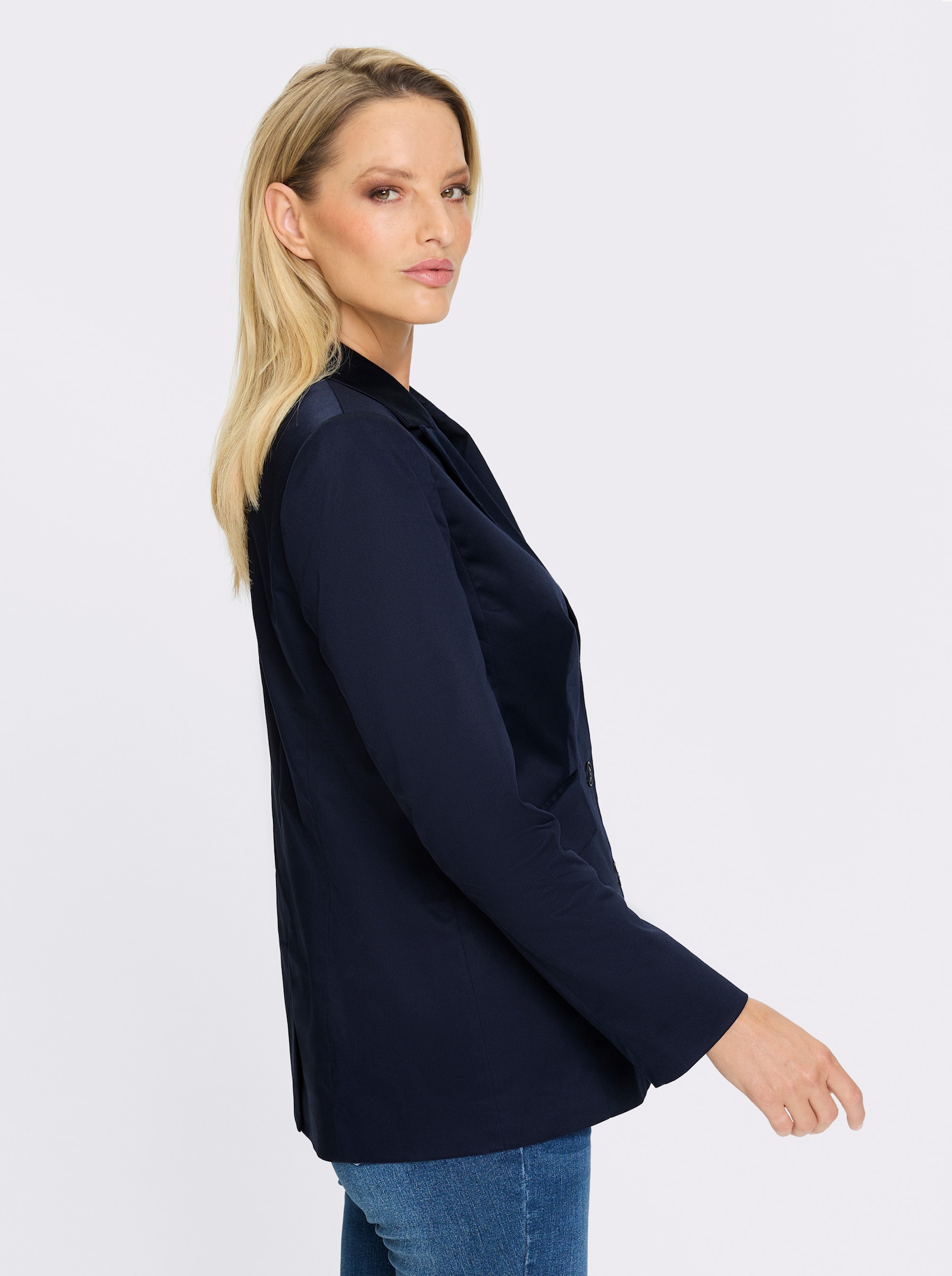 heine Blazer mit dezentem Glanz - marine