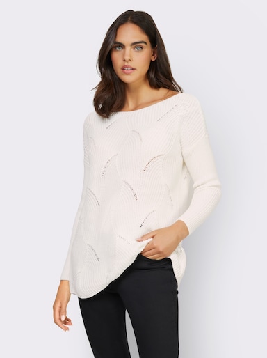 heine Strickpullover mit U-Boot-Ausschnitt - ecru
