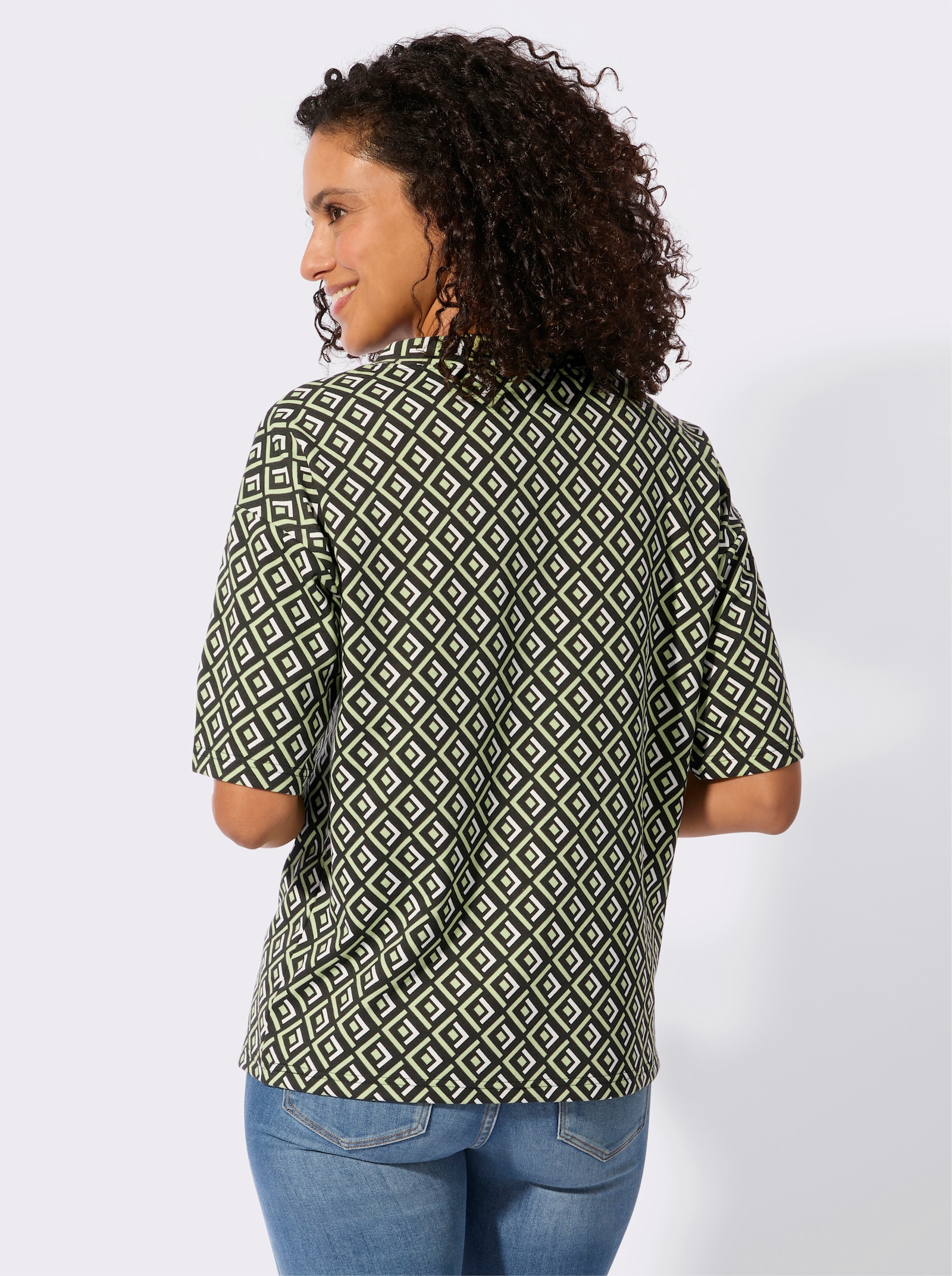 Sweatshirt im Druckmuster - pistazie-schwarz-gemustert