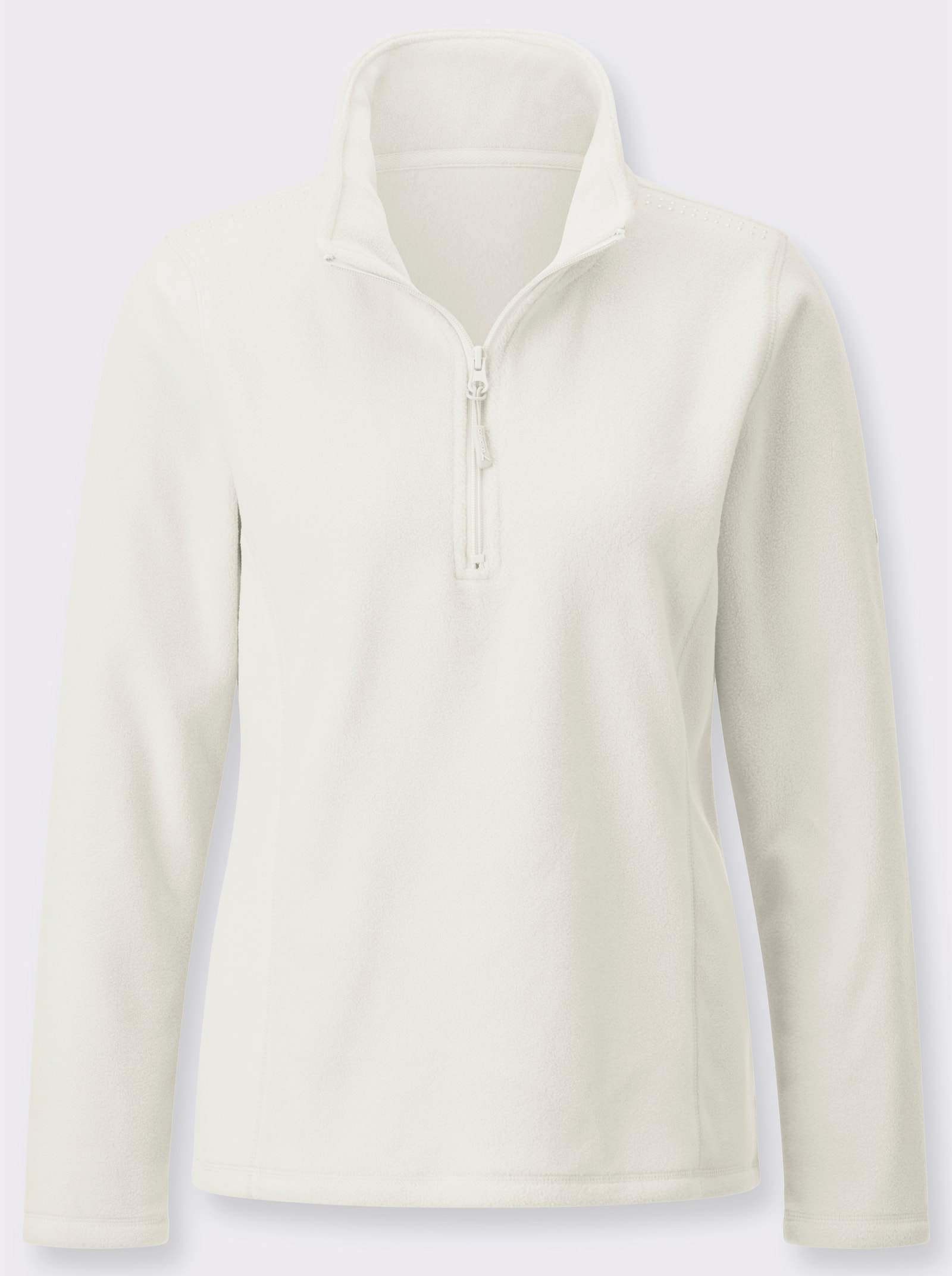 Fleeceshirt mit Nietenverzierung - ecru