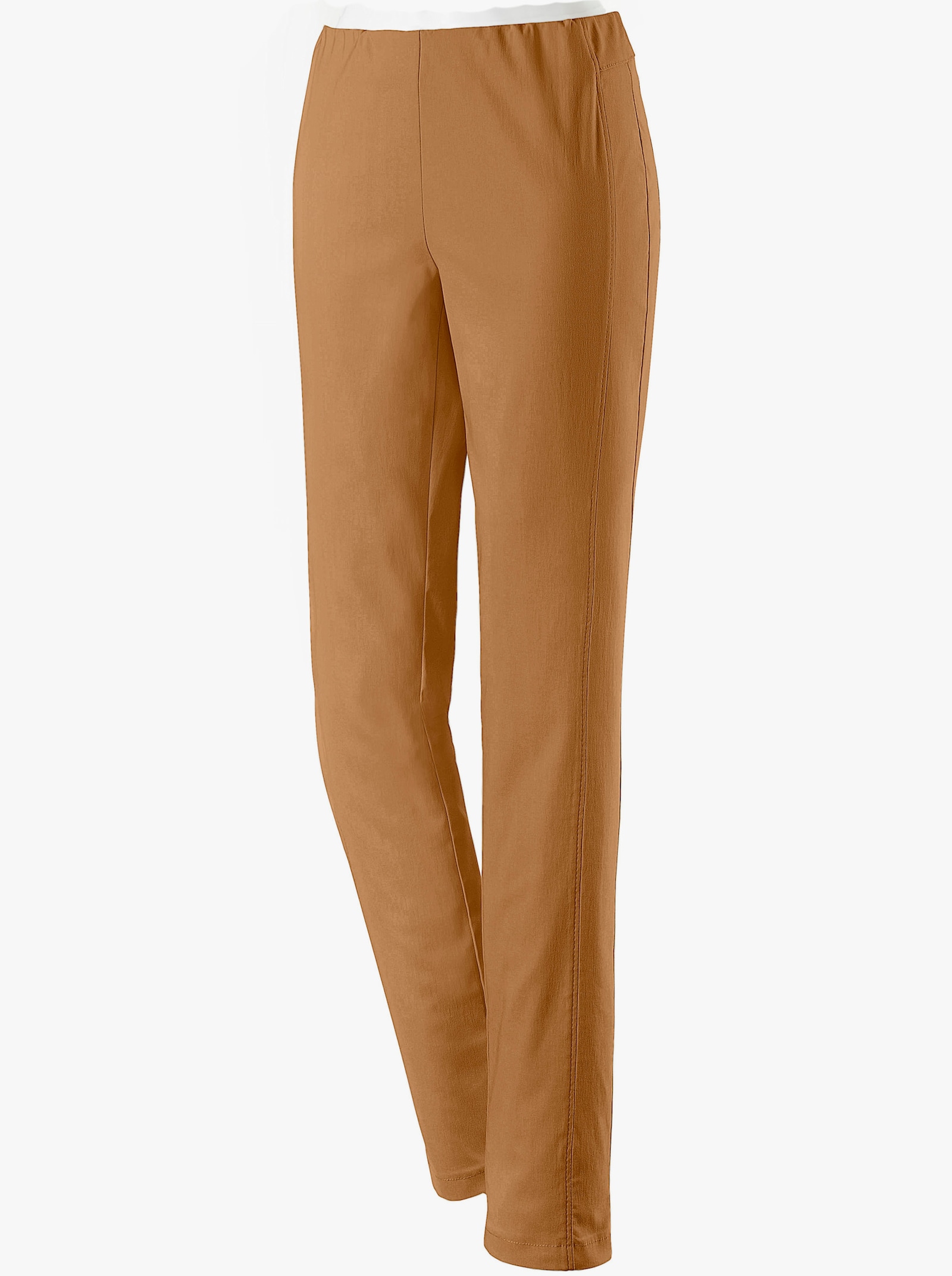 Stehmann Comfort line Broek met comfortband van viscose - cognac
