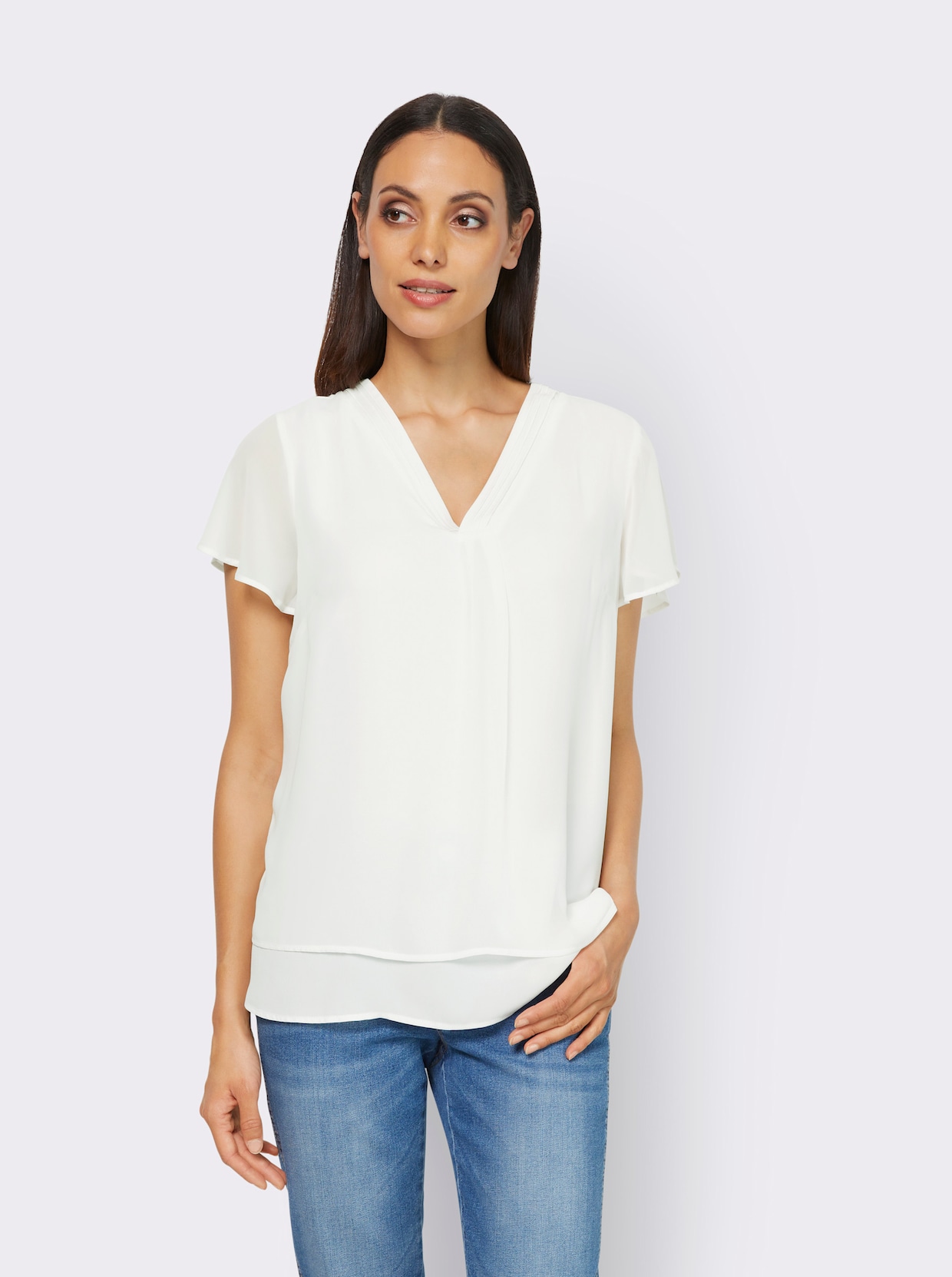 heine Blouse met korte mouwen - ecru