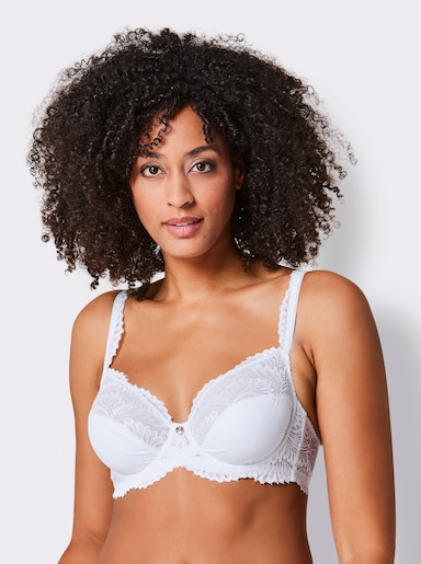 wäschepur Bügel-BH mit elastischer Spitze - weiß