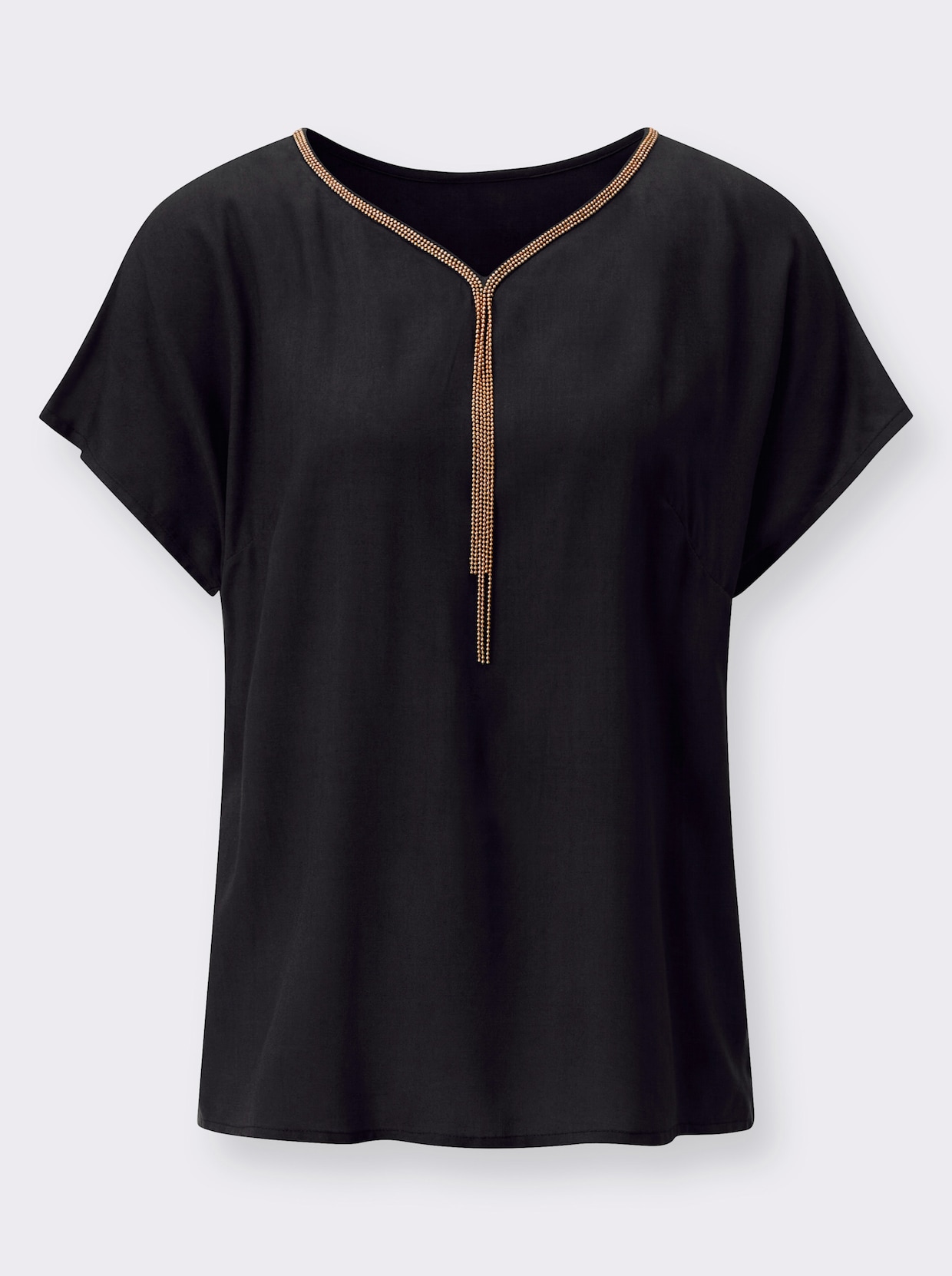 Longline blouse - zwart