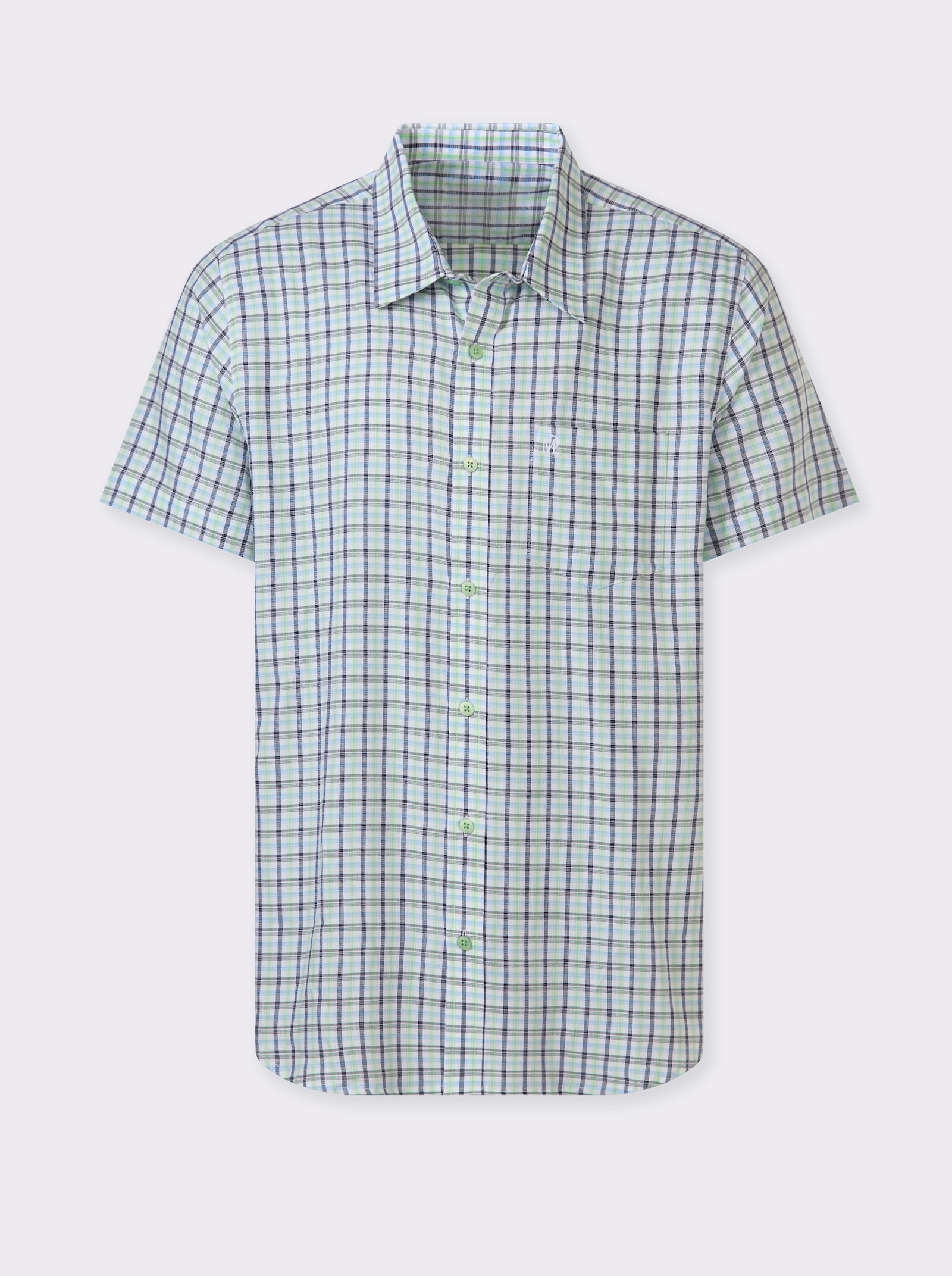 Marco Donati Kurzarmhemd , bügelfrei - marine-reseda-kariert