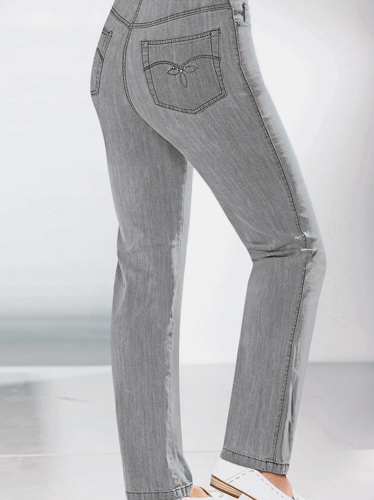 Jean 5 poches - denim gris