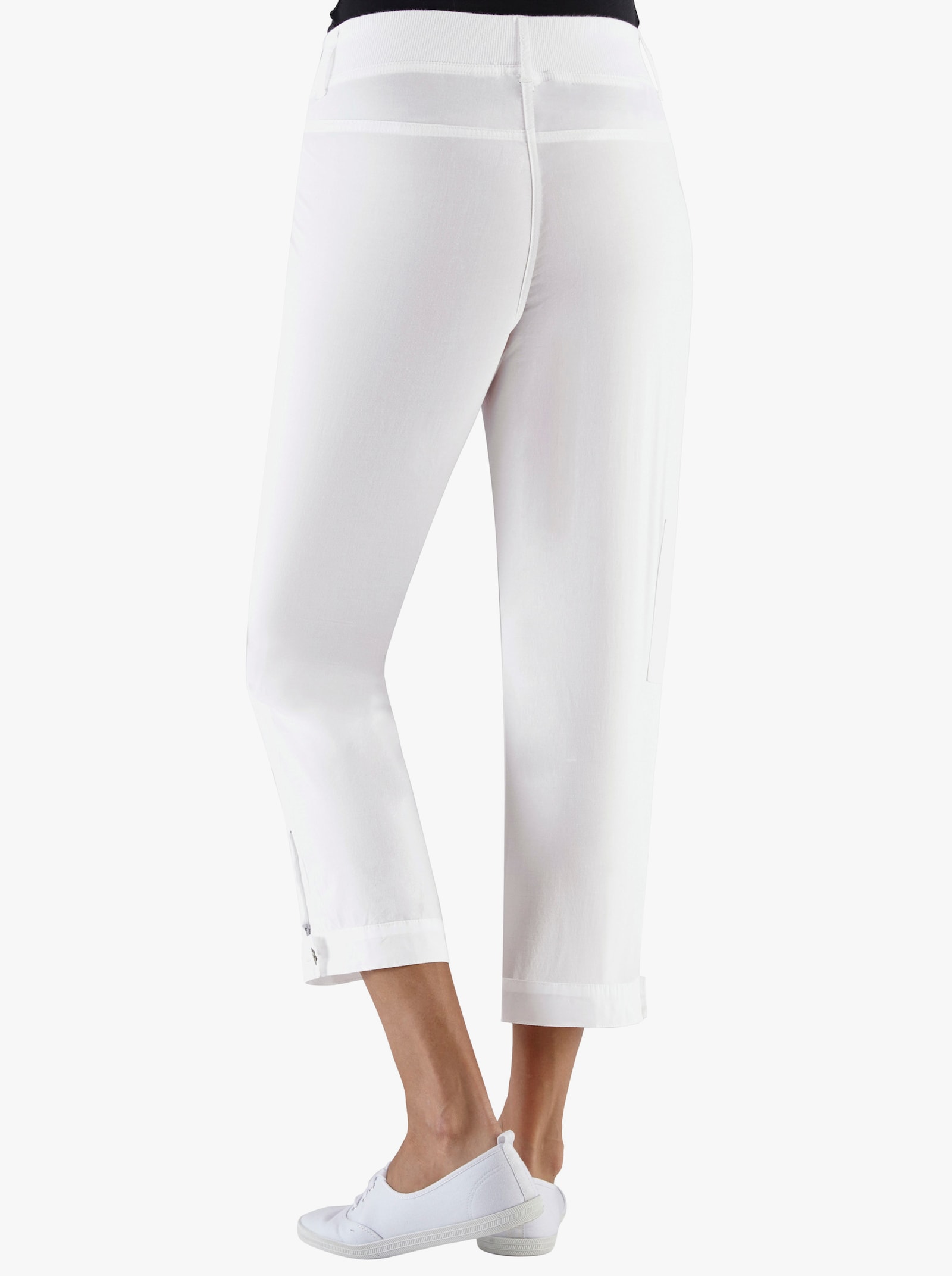 Stretch-Hose mit Zipper am Beinabschluss - weiß
