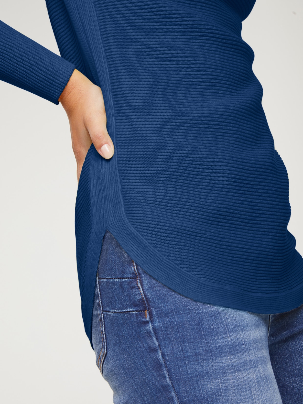 heine Pull en tricot fin - bleu foncé