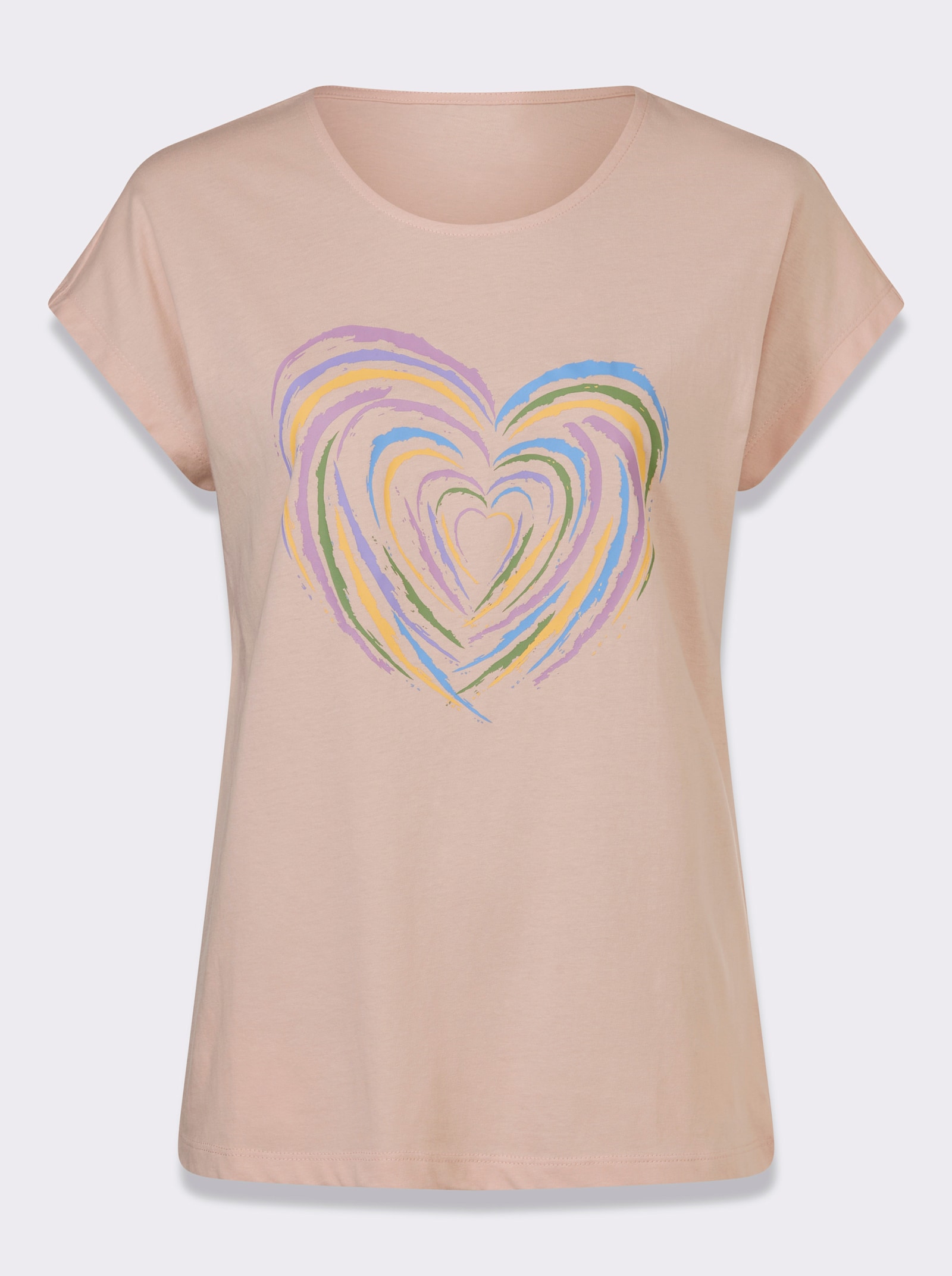 Kurzarmshirt mit Herz-Motiv - puder-orchidee