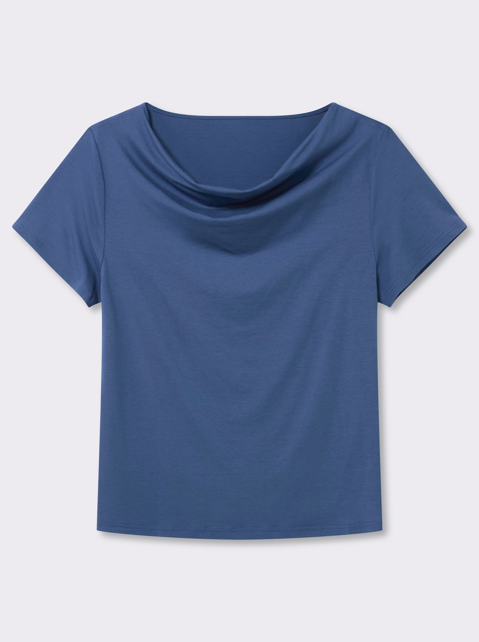 Wasserfallshirt mit kurzen Ärmeln - royalblau