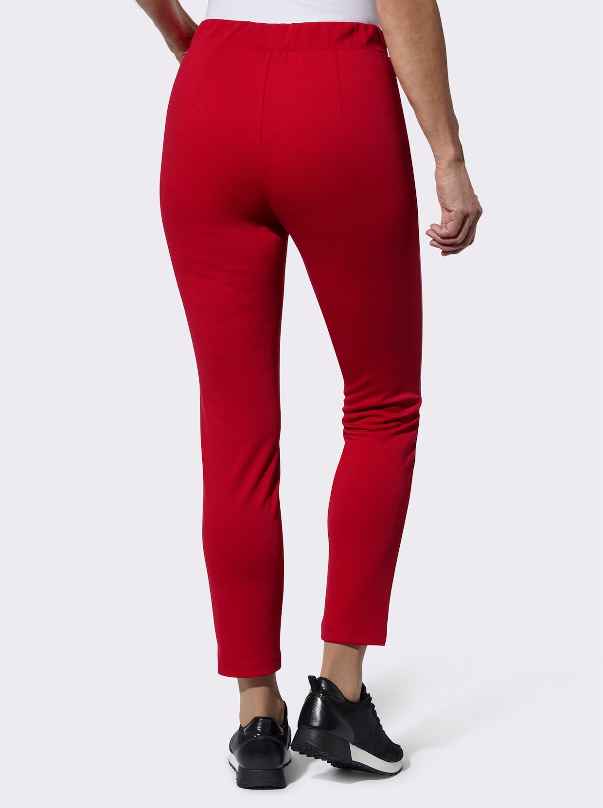 Kalhoty z imitace kůže - červená