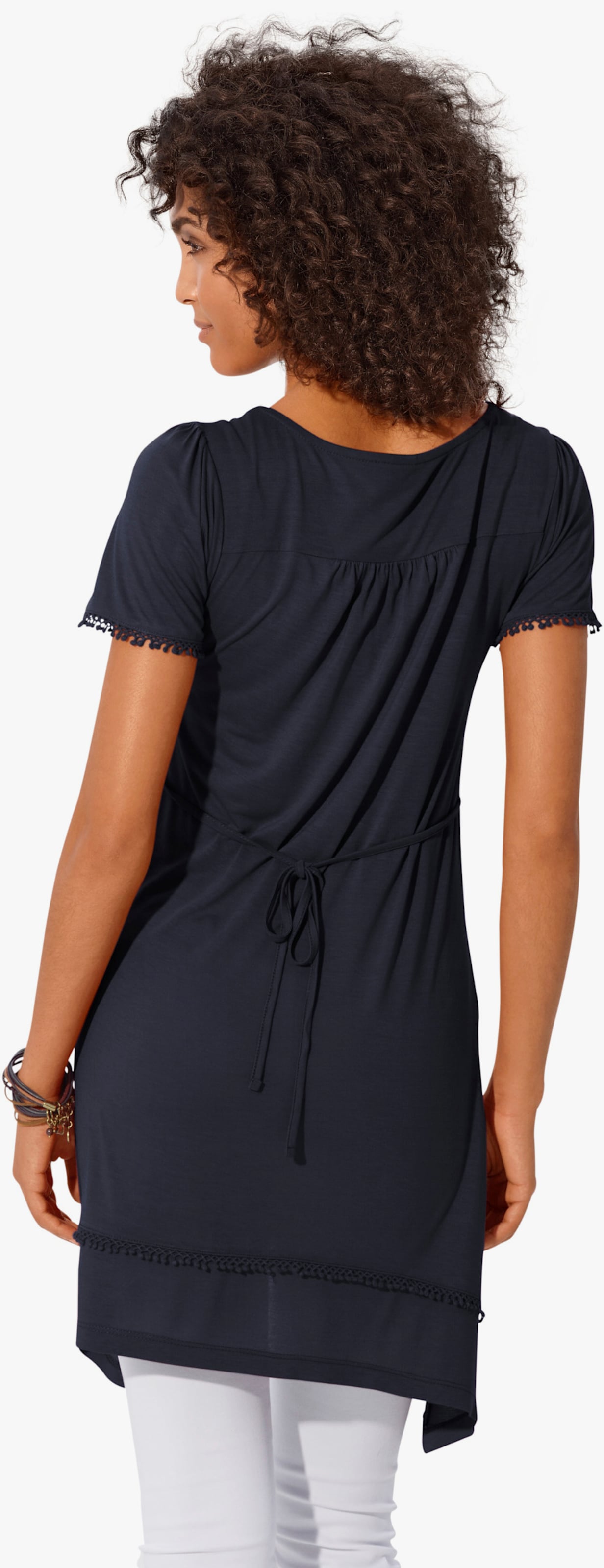 heine Longshirt mit Zipfelsaum - marine