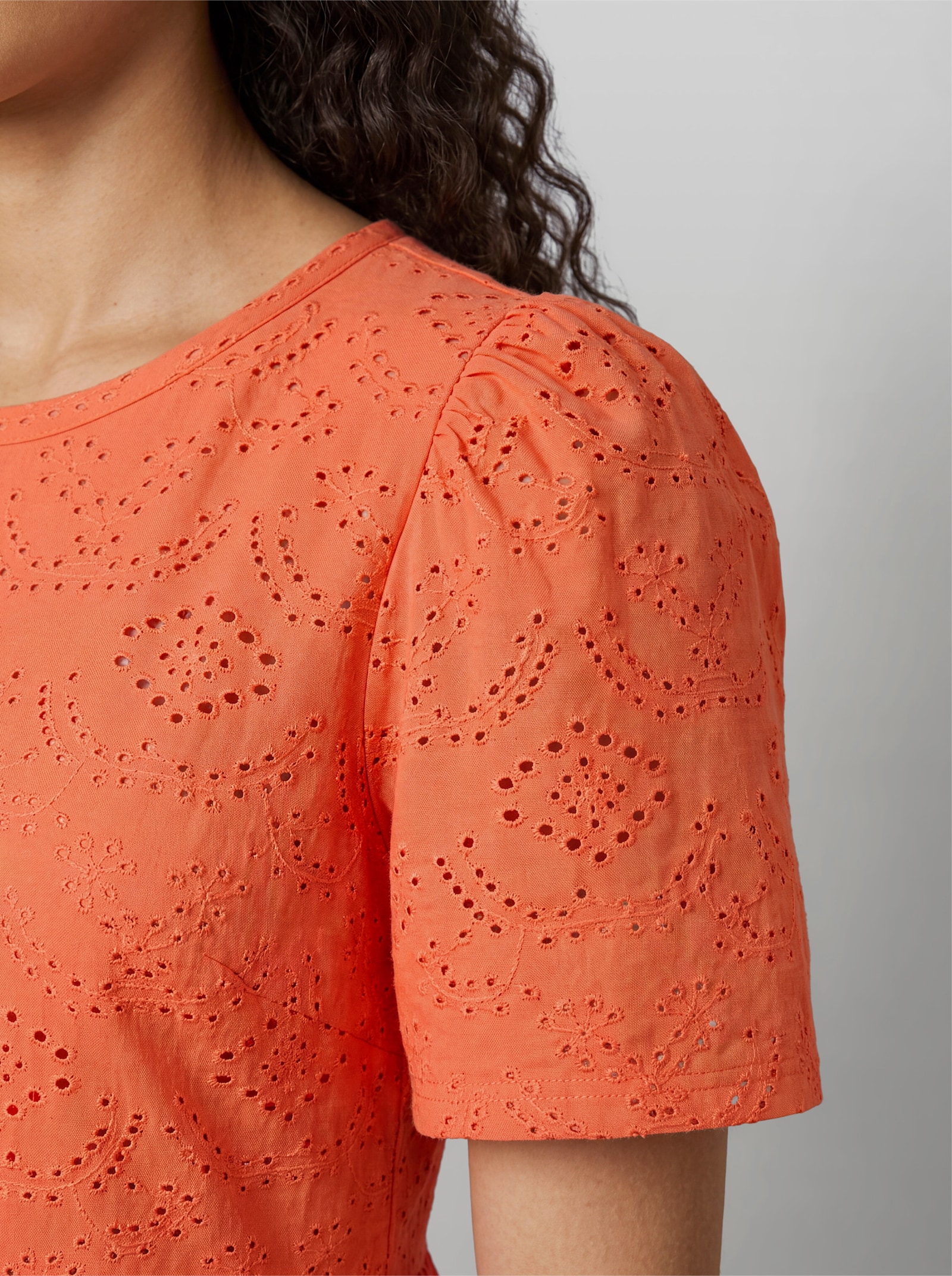 heine Jerseykleid mit Ajourmuster - orange