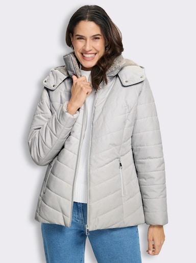  Steppjacke mit Teddyfleece-Futter - hellgrau