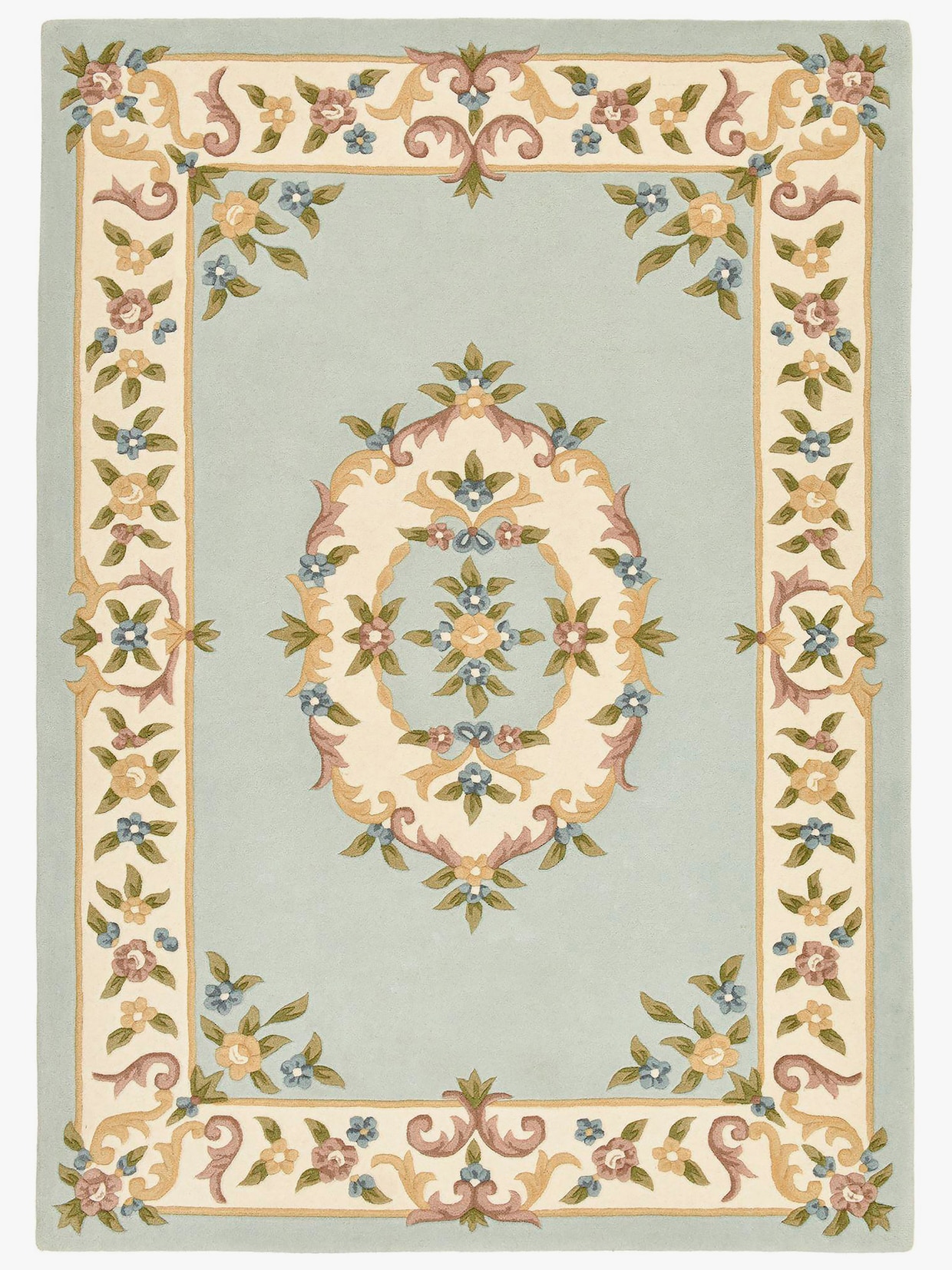 Theko Teppich - hellblau-gemustert