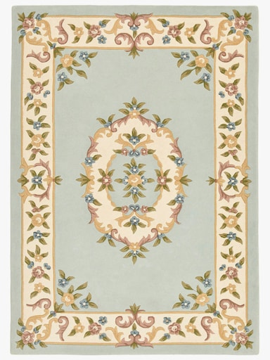 Theko Teppich - hellblau-gemustert