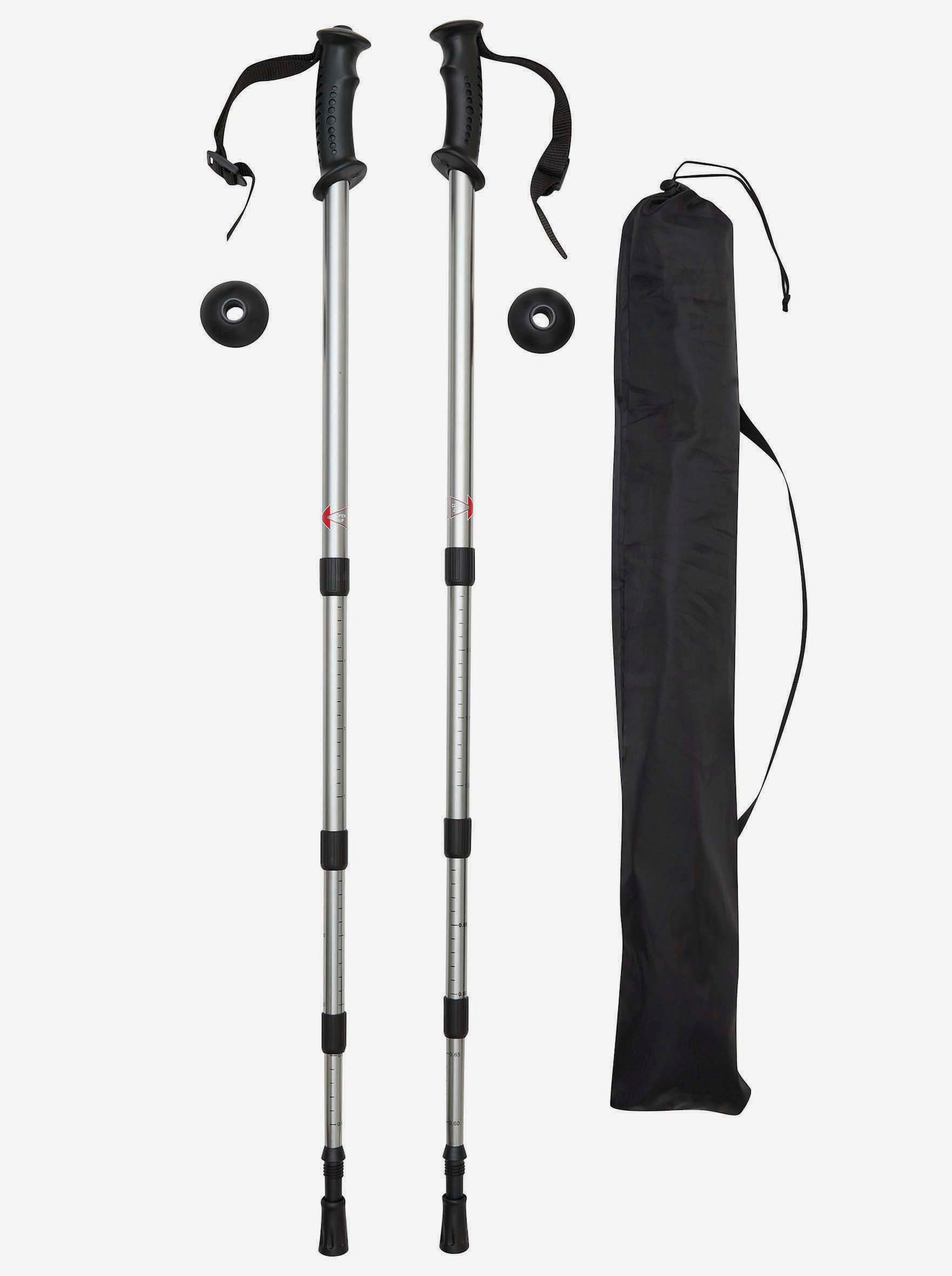 Trekkingstöcke - silberfarben-schwarz