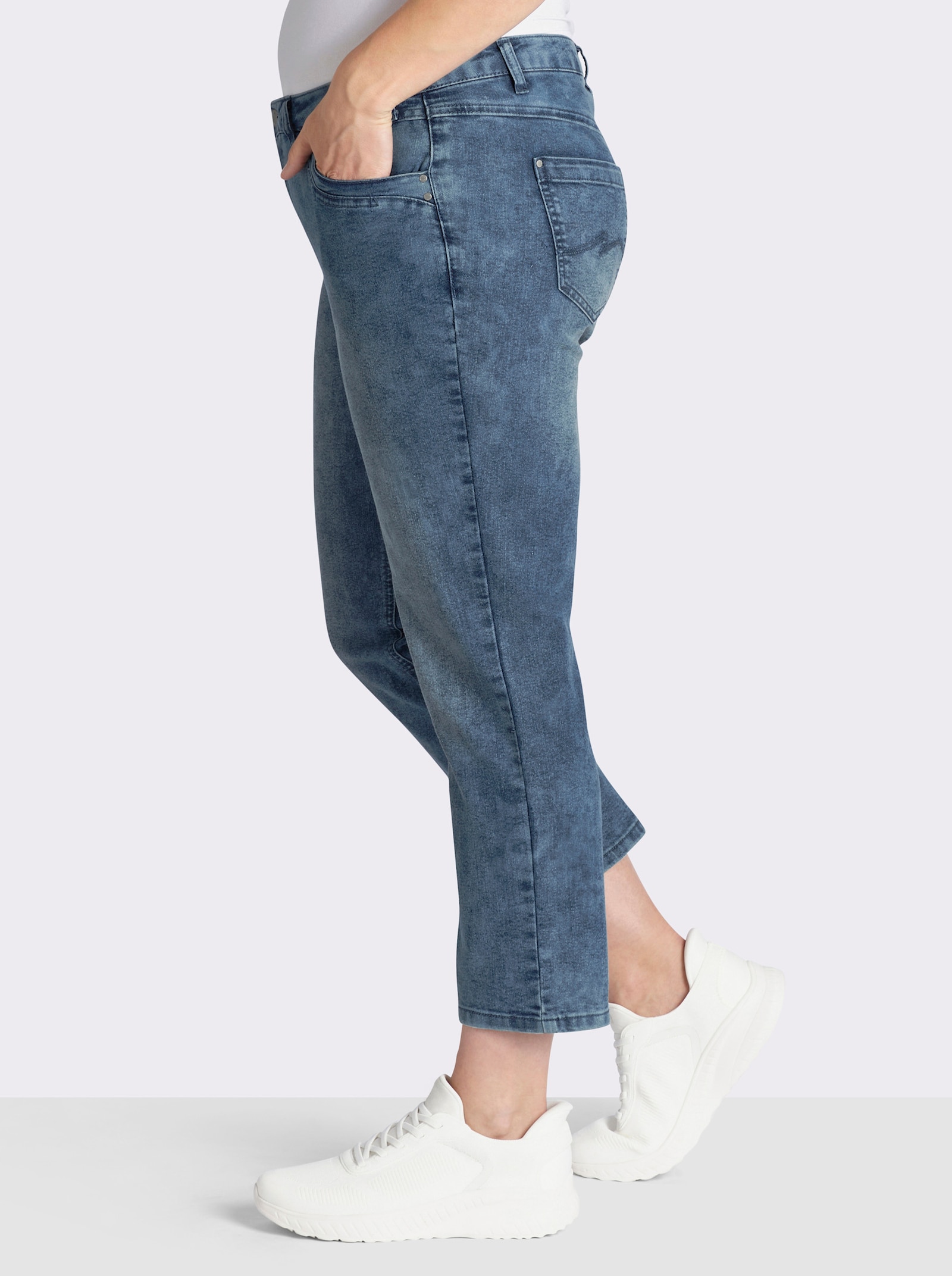 7/8-Jeans in 5-Pocket-Form - blue-stone-washed