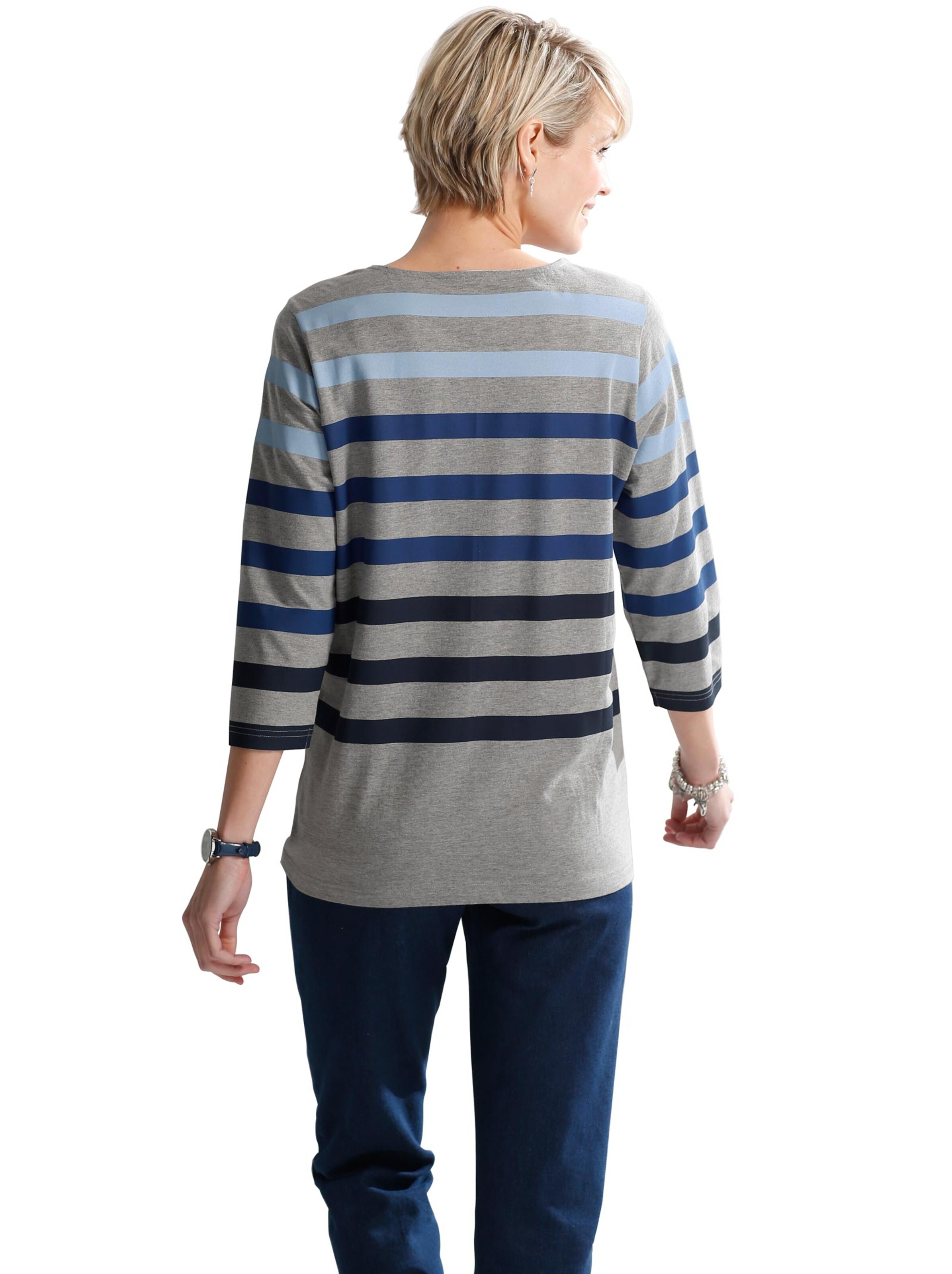 Shirt - grau-geringelt