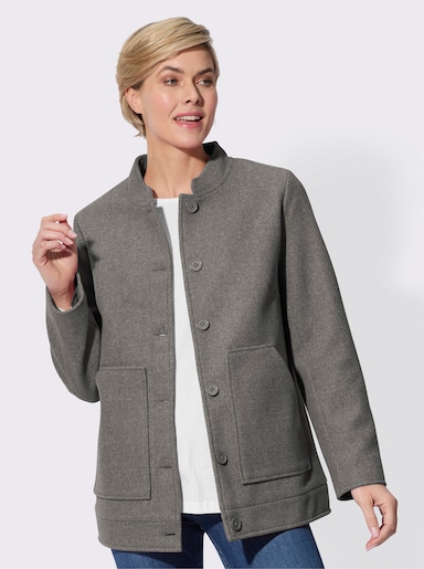 Jacke mit Stehkragen - graphit-meliert