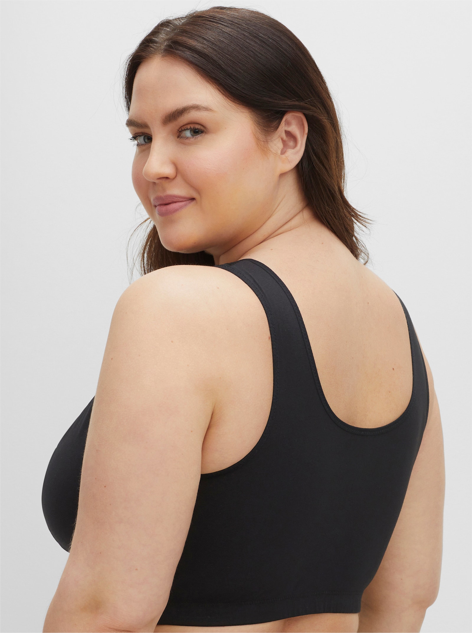 sheego BH ohne Bügel in Bustier-Form - schwarz