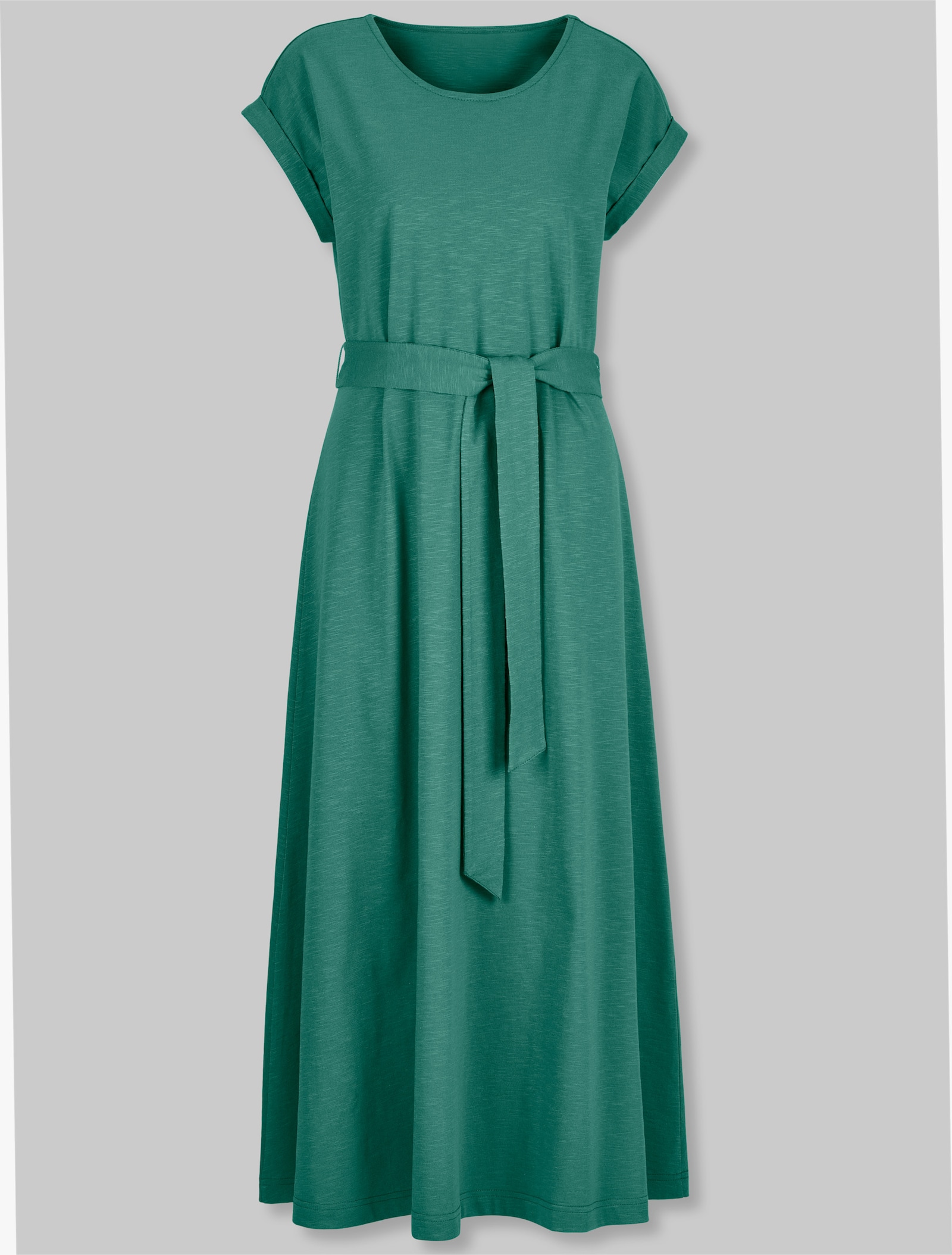 heine Baumwollkleid mit Bindegürtel - grün