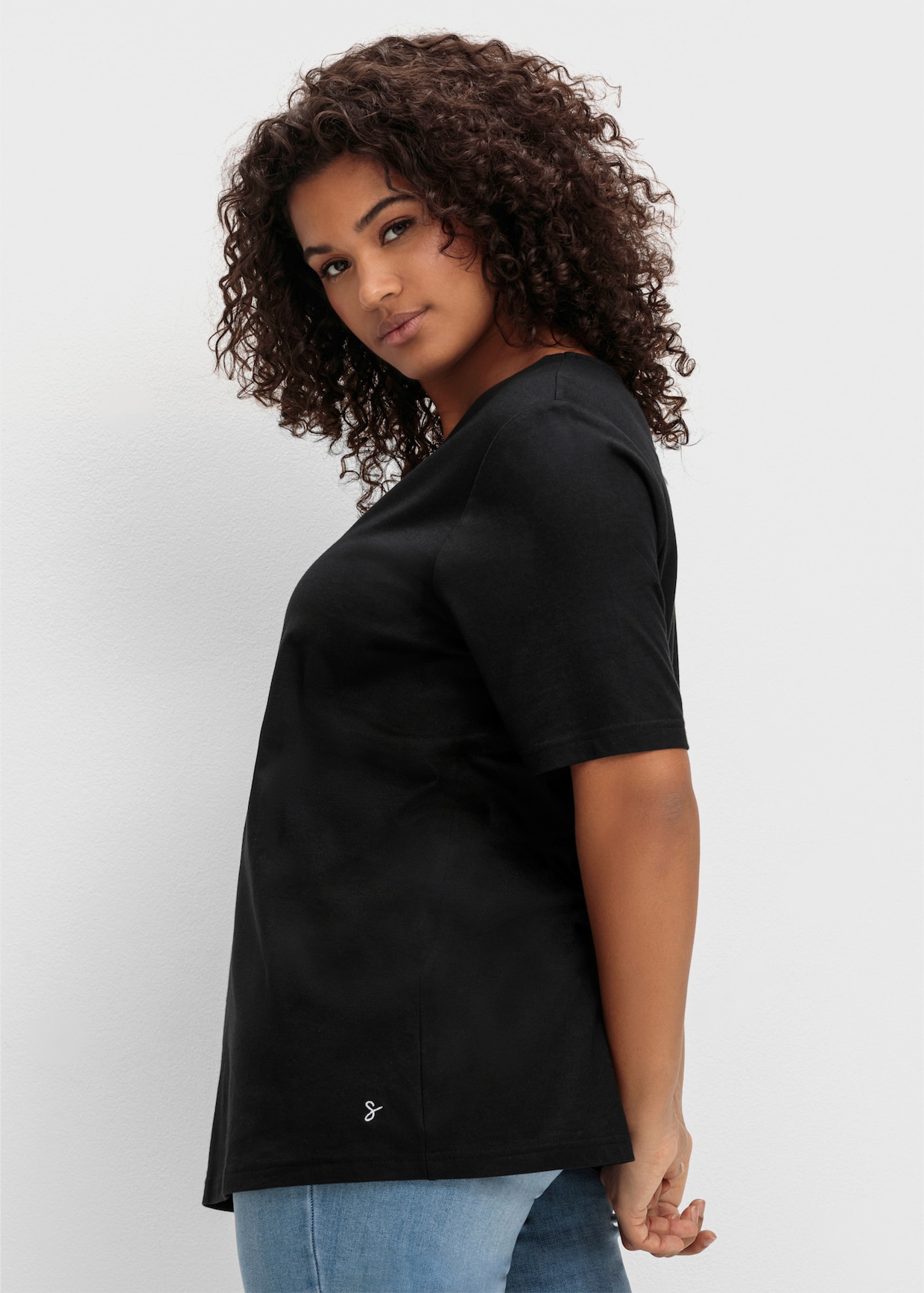 sheego T-shirt - zwart