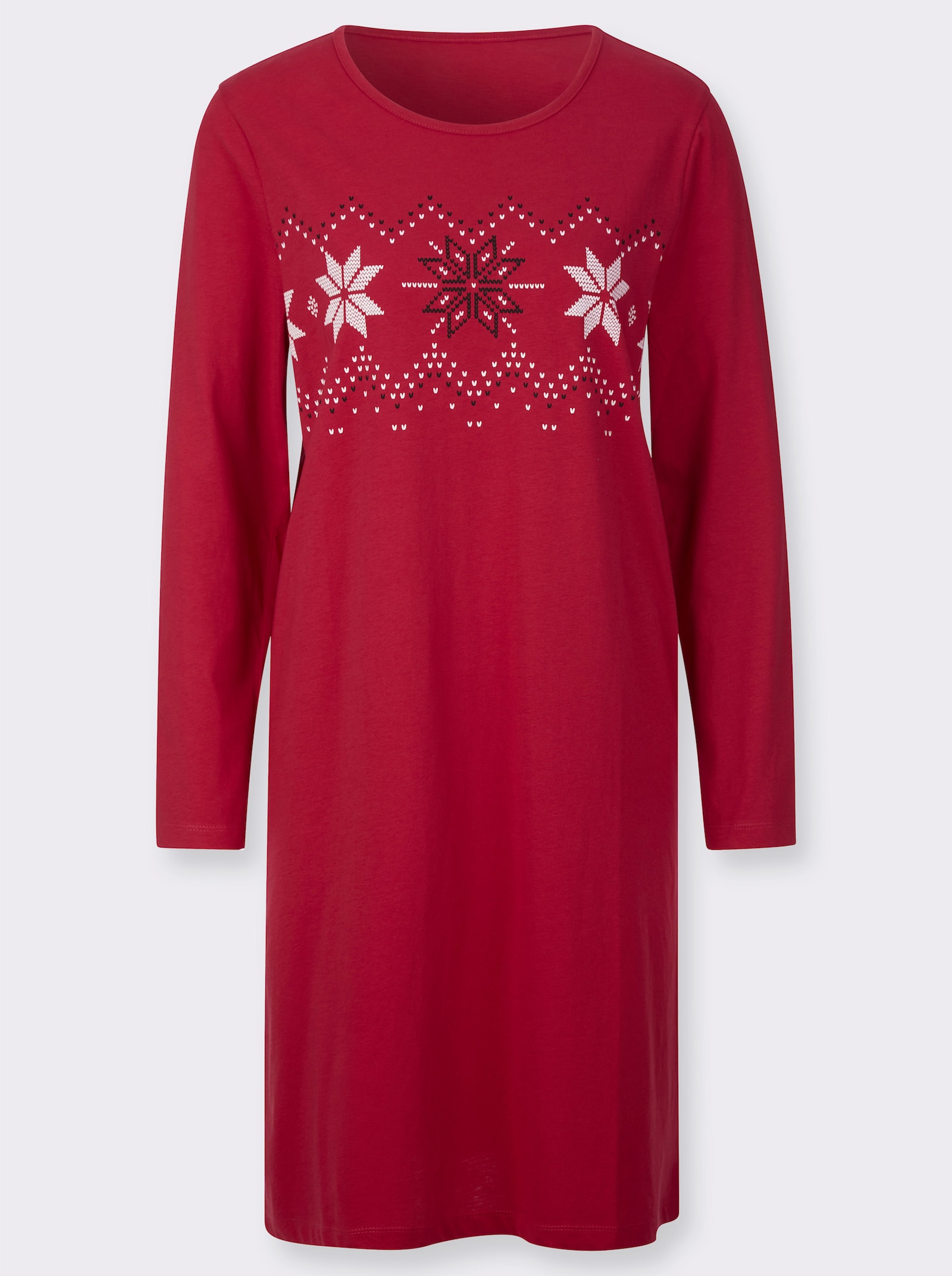 Nattlinne med norskt motiv - röd-gräddvit