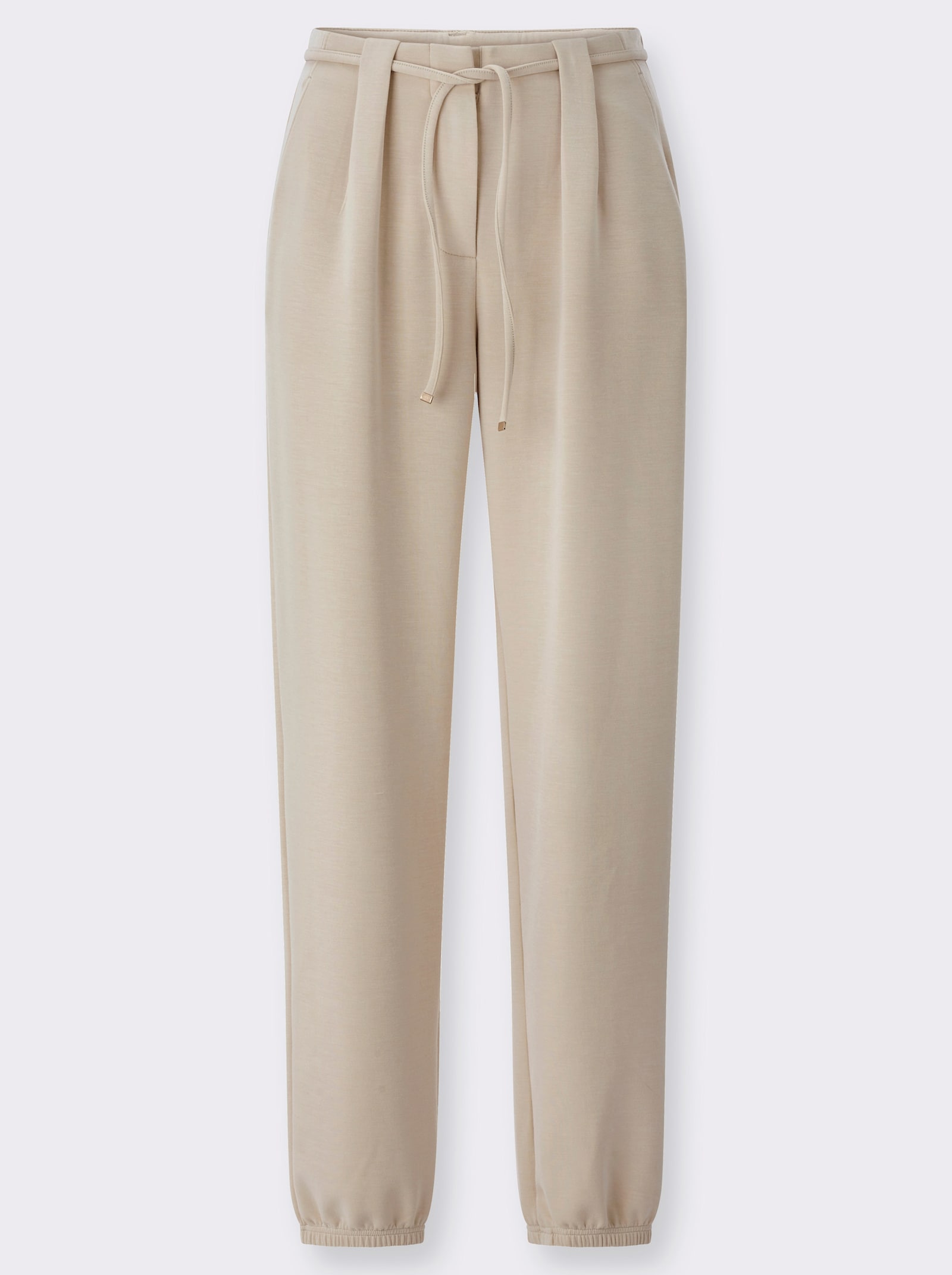 Jerseyhose mit Bündchen am Bein - sand
