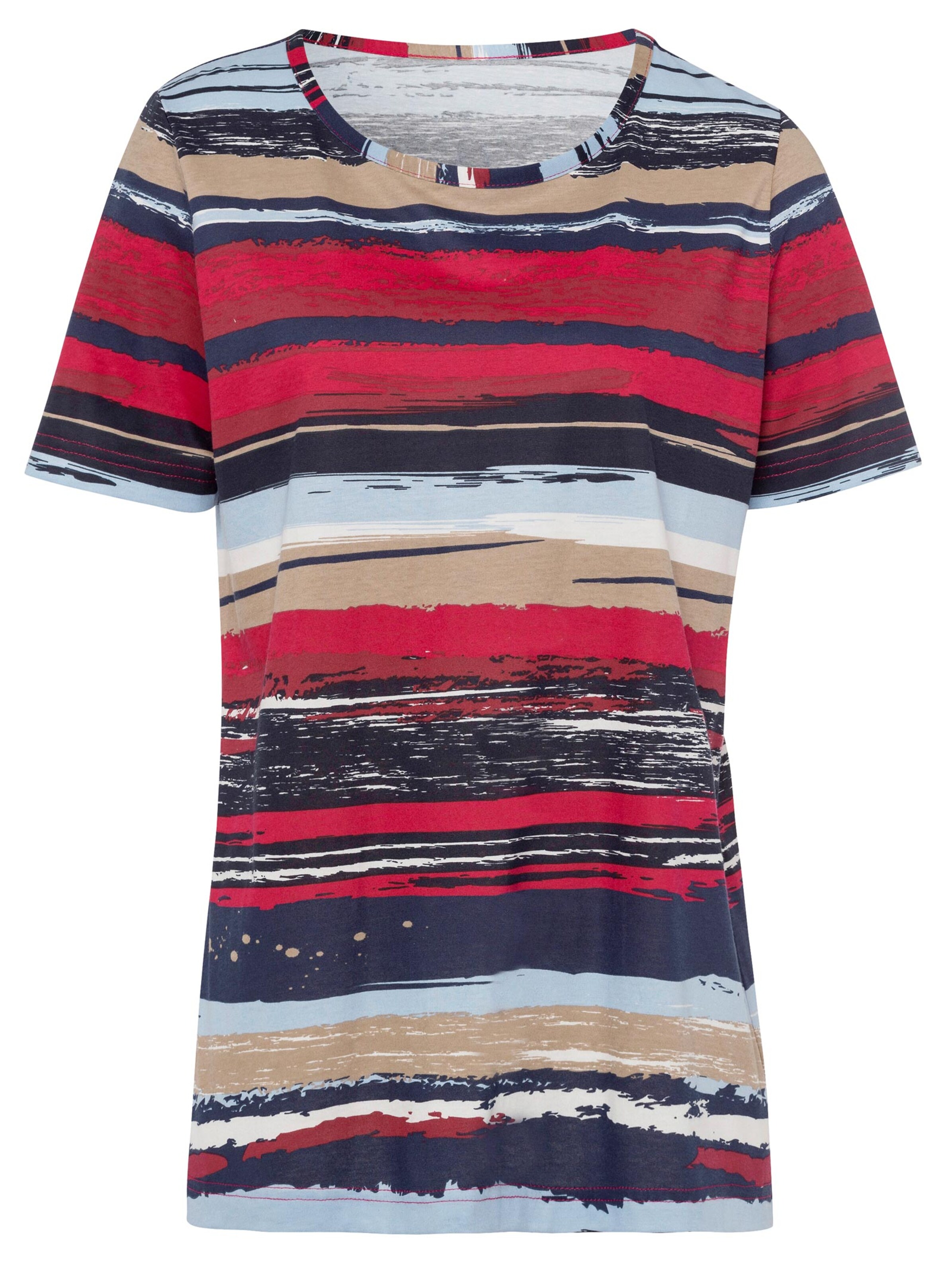 Shirt - rot-marine-geringelt