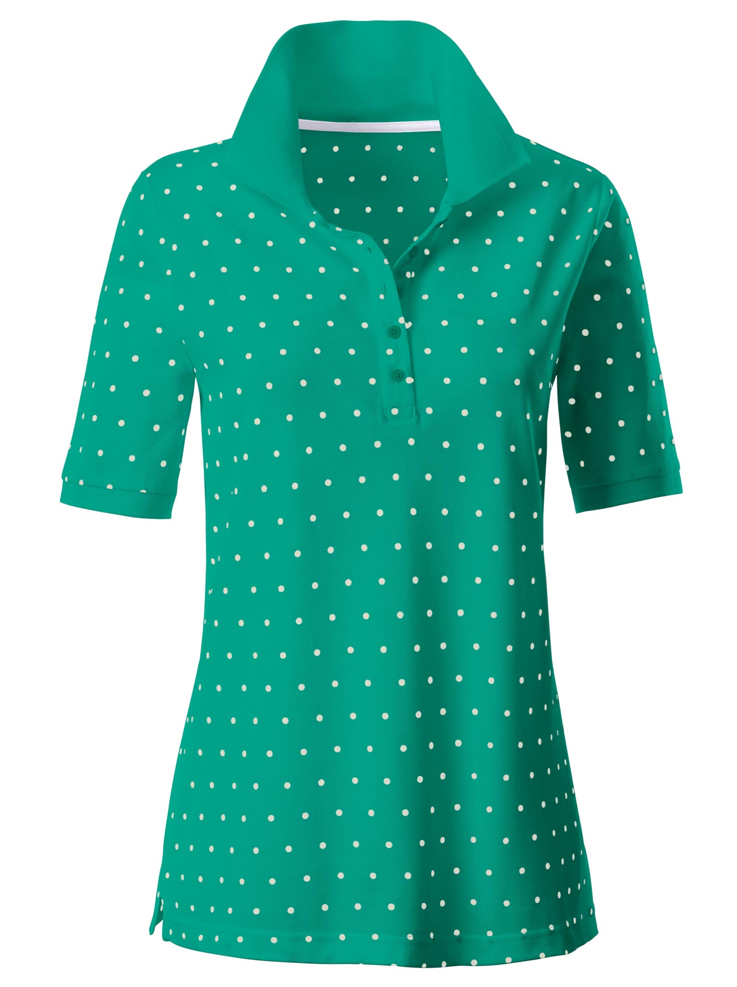 Poloshirt - smaragd-getupft