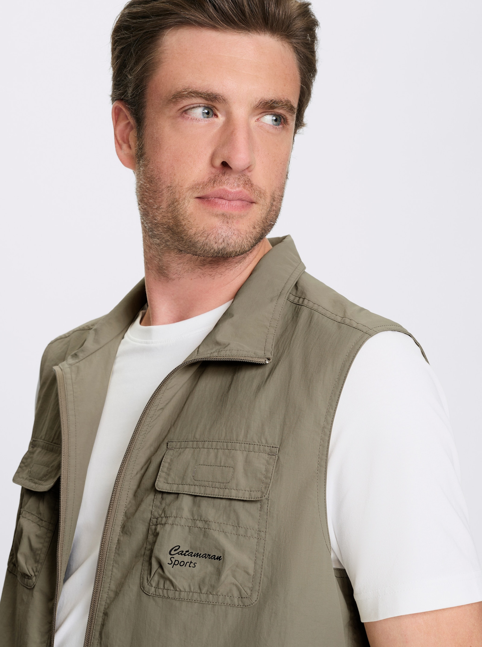 Catamaran Sports Funktionsweste mit vielen Taschen - schlamm