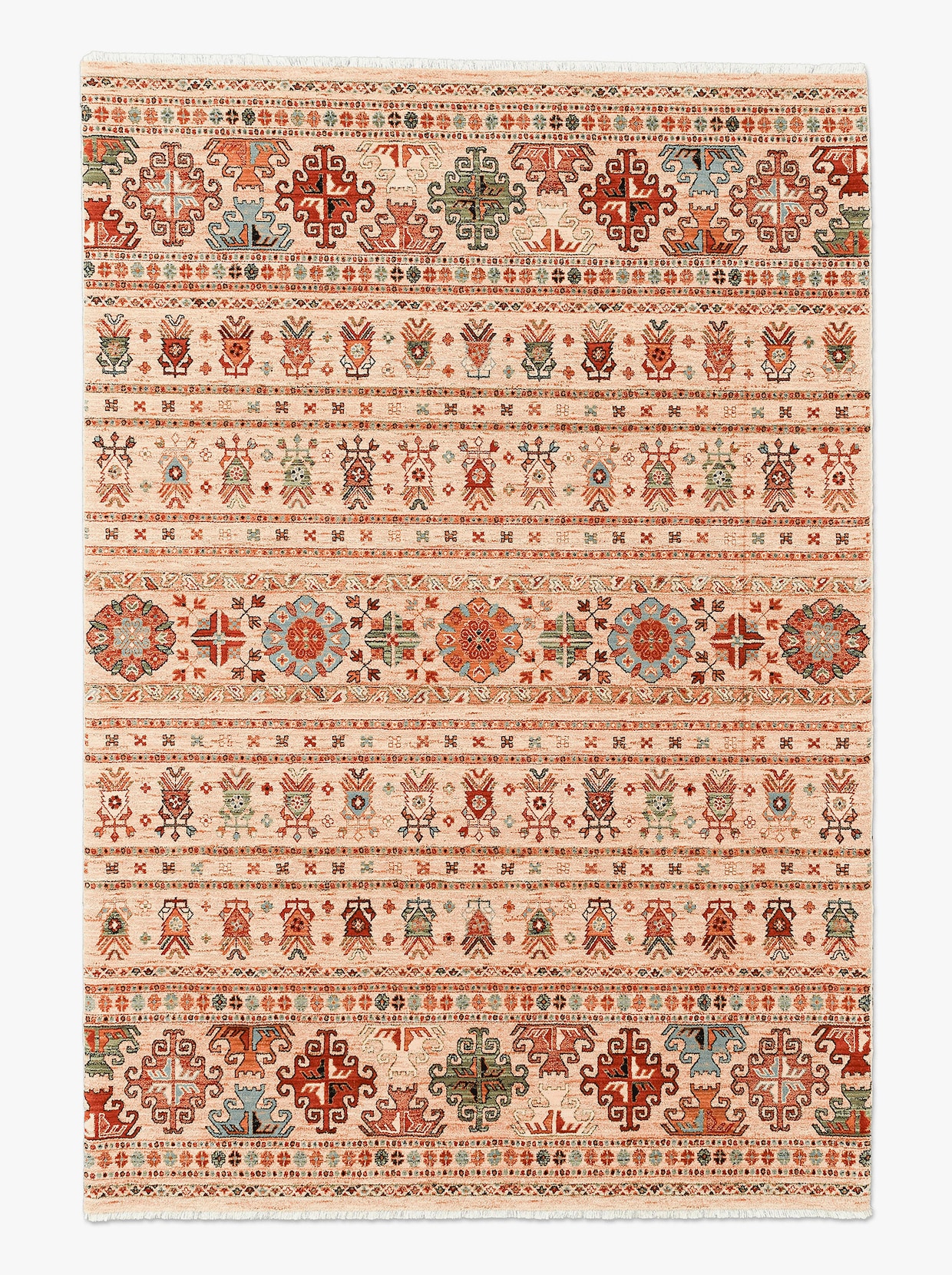 Theko Teppich - beige-gemustert