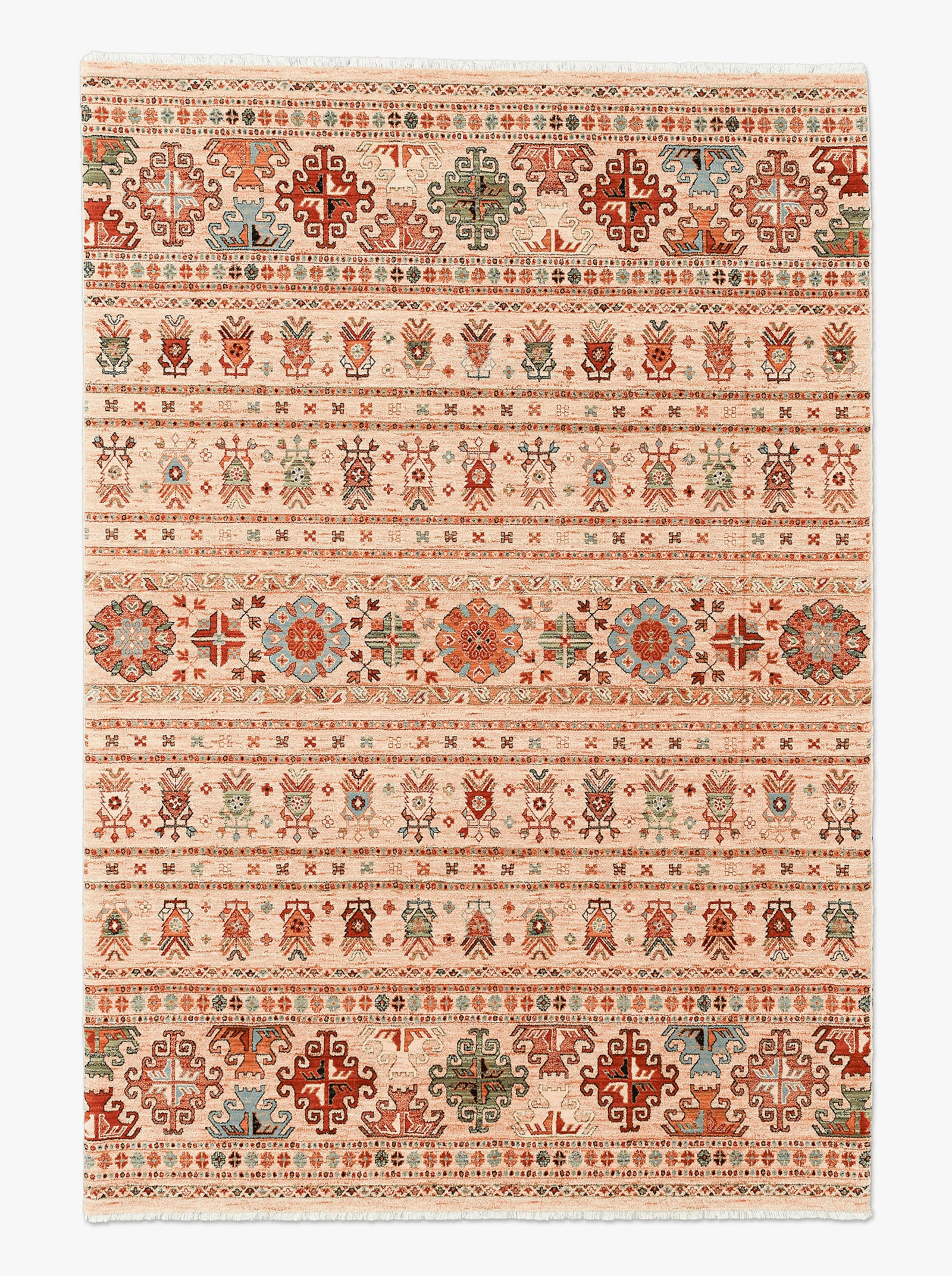 Theko Teppich - beige-gemustert