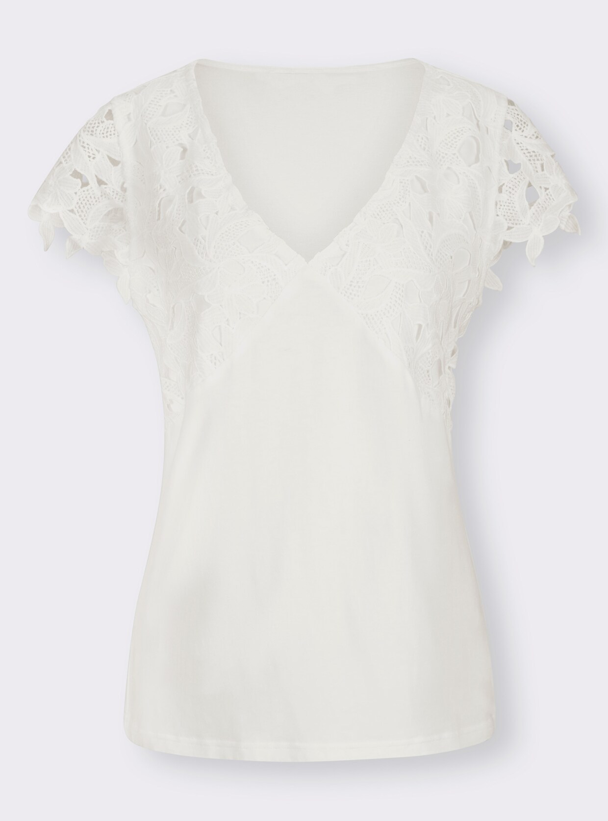 heine Shirt met V-hals - ecru