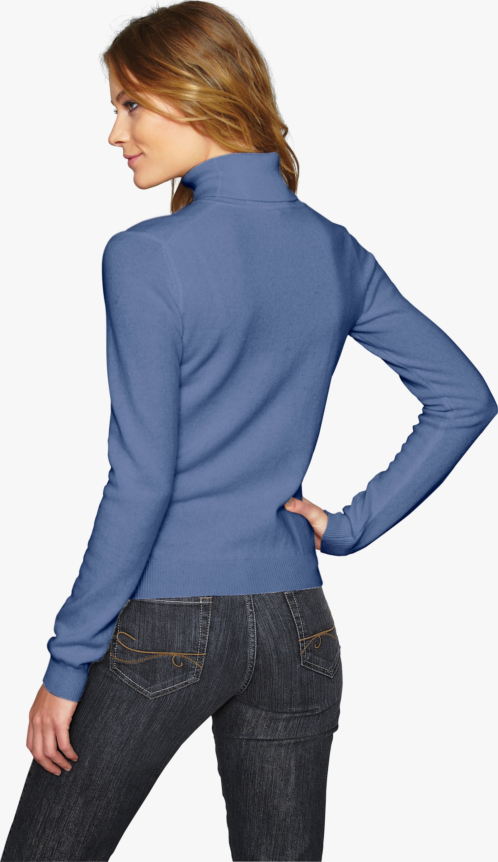 heine Kaschmirpullover mit Rollkragen - blau