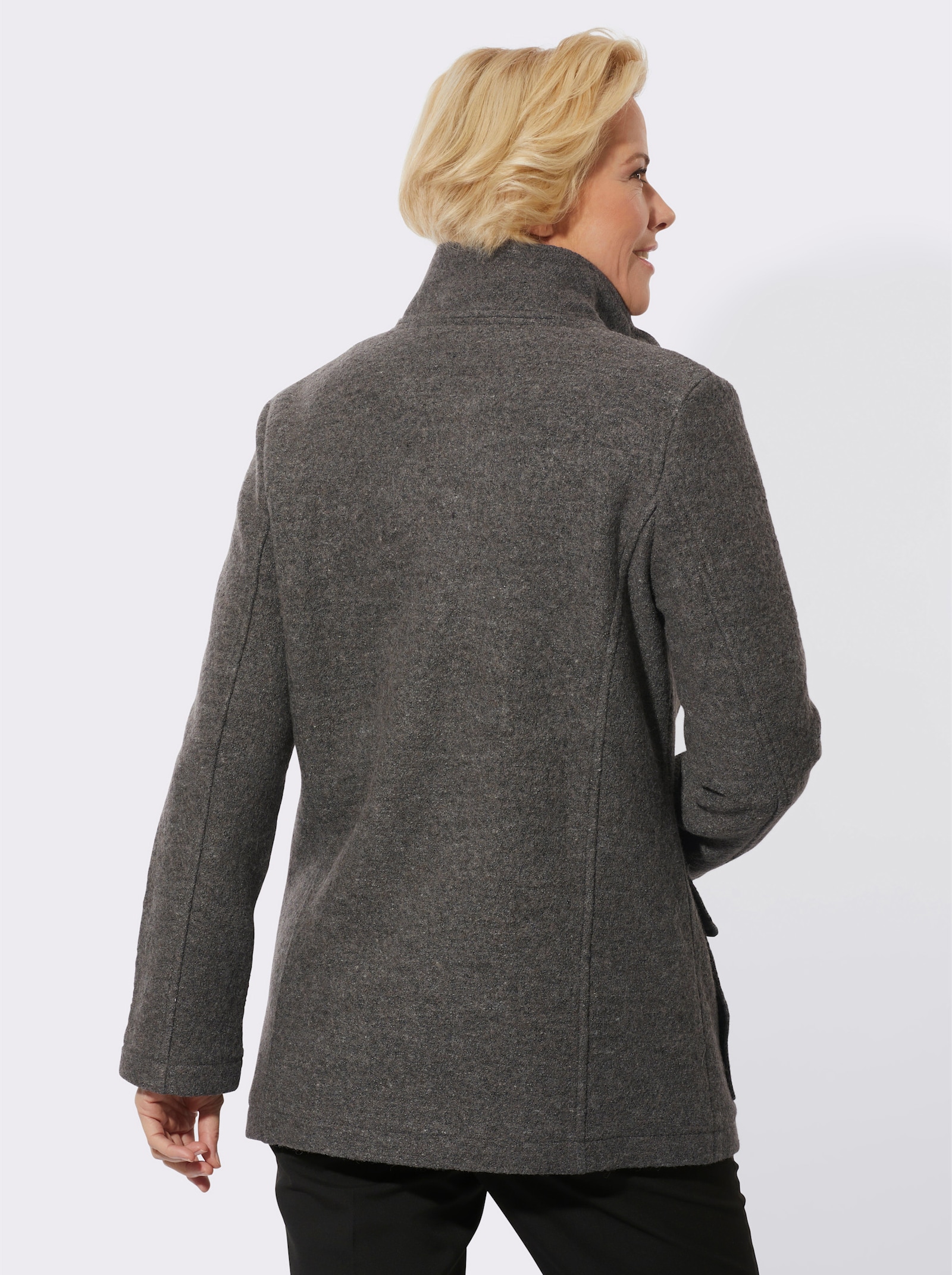 Wolljacke in langlebiger, pflegeleichter Qualität - anthrazit-meliert