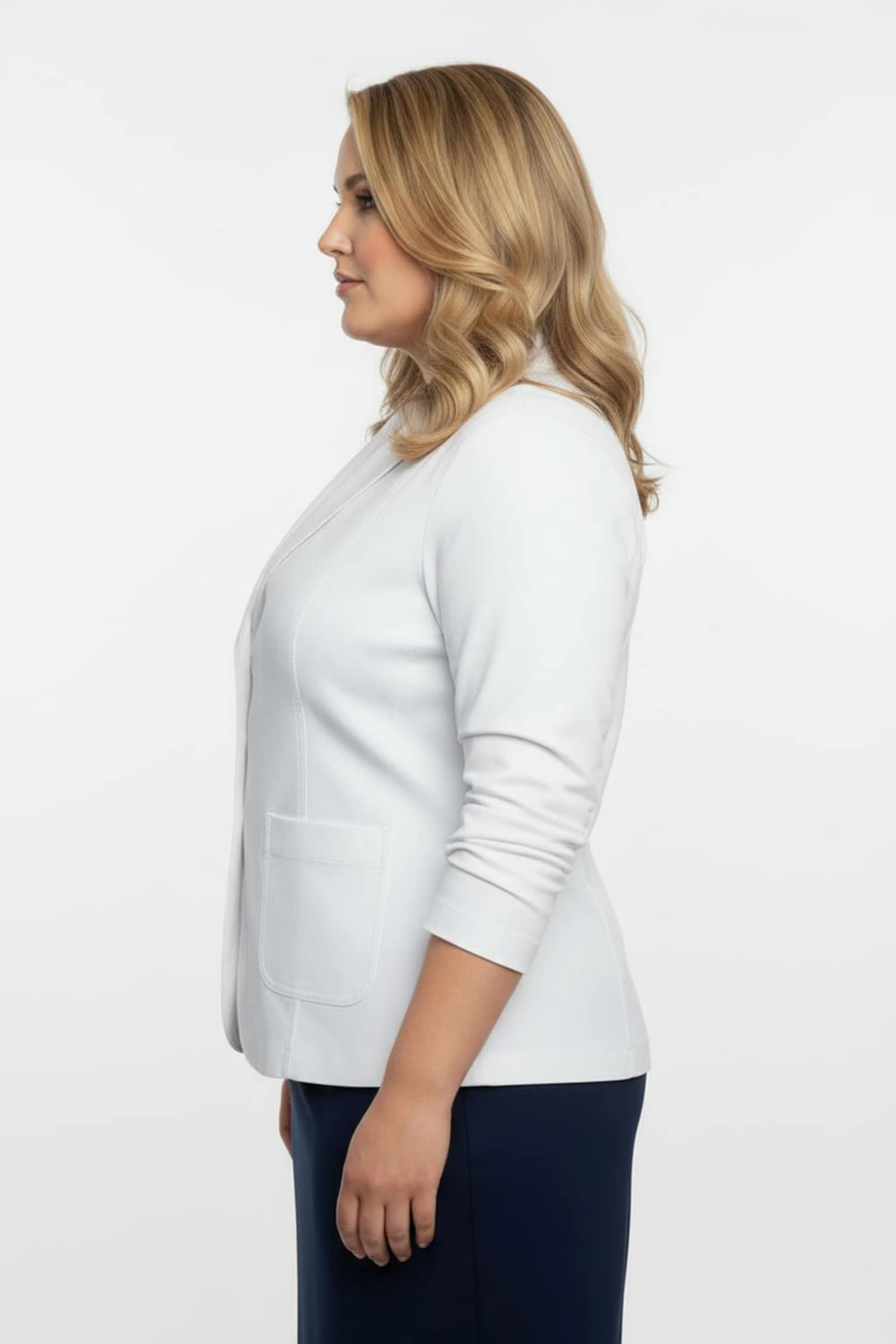 Jackenblazer mit Schulterpolstern - weiß