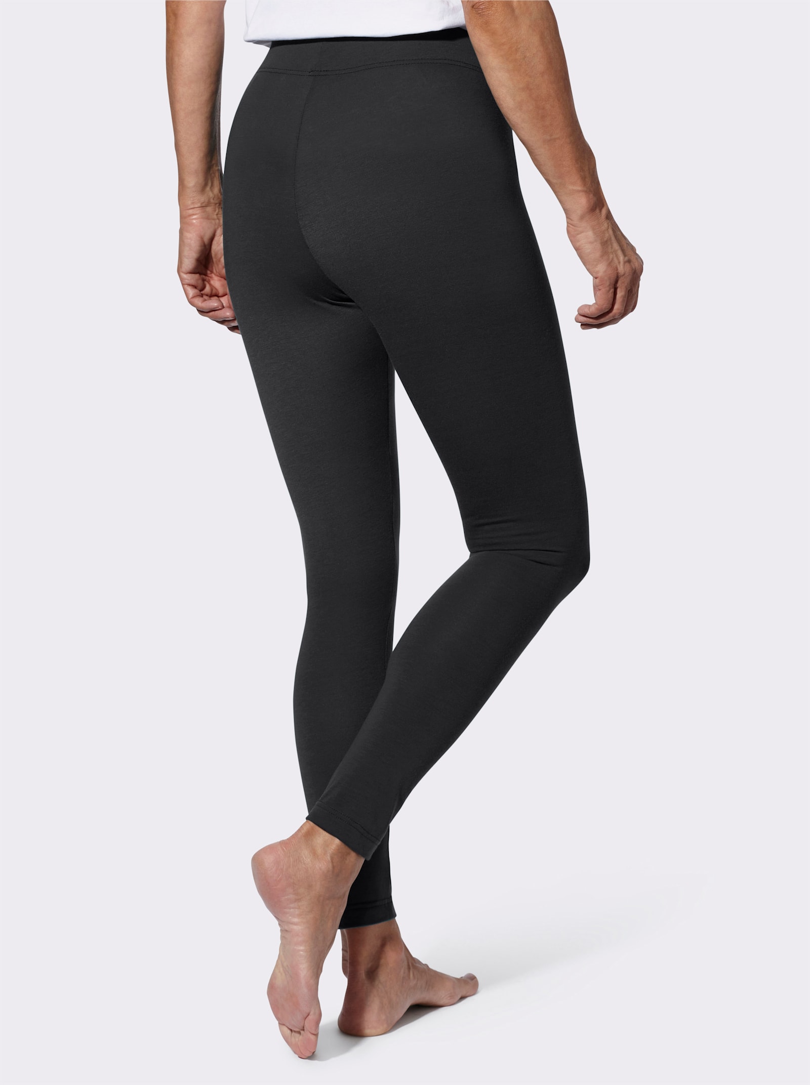 Leggings mit elastischem Bund - schwarz